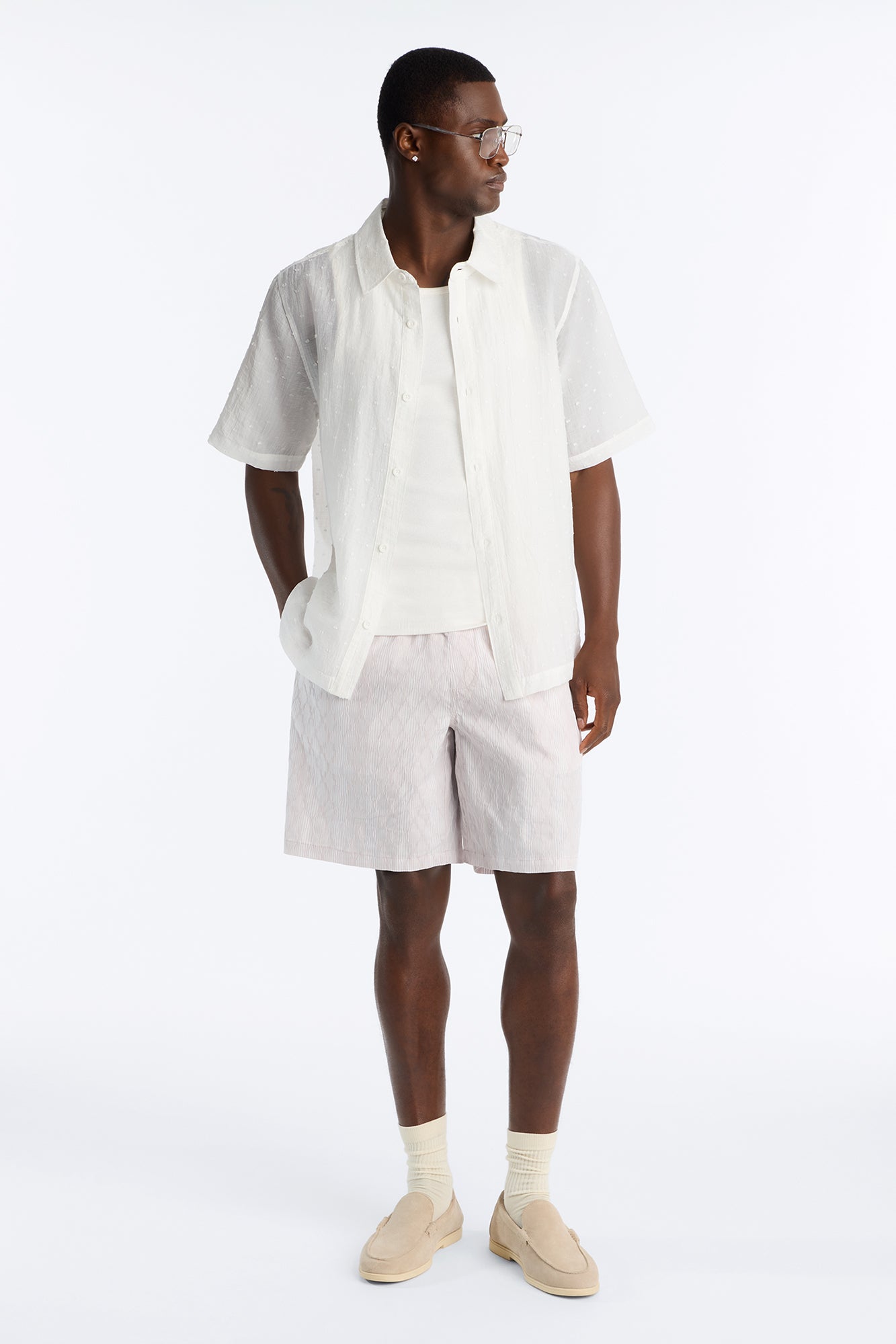Harbor Stripe Relaxed Short - Mauve/combo
