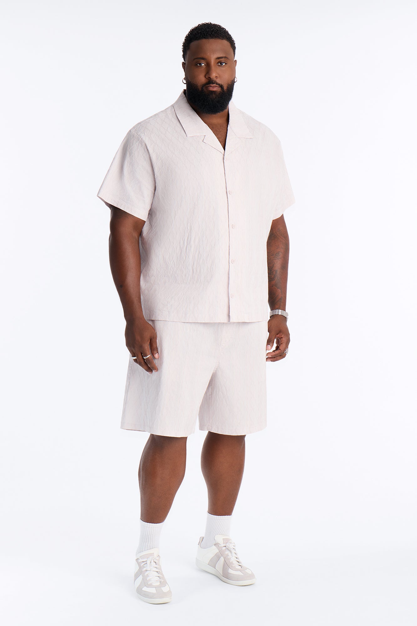 Harbor Stripe Relaxed Short - Mauve/combo