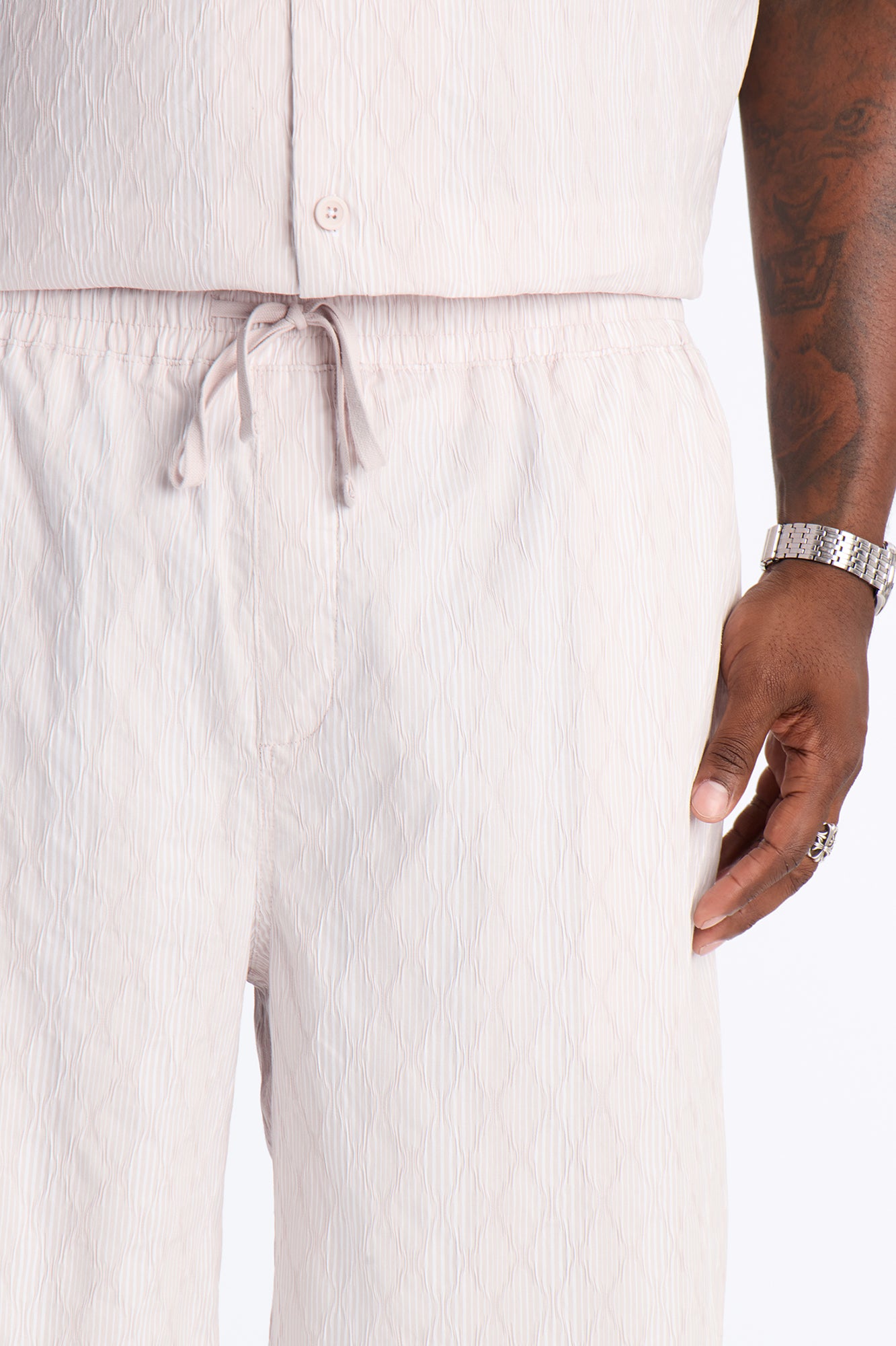 Harbor Stripe Relaxed Short - Mauve/combo