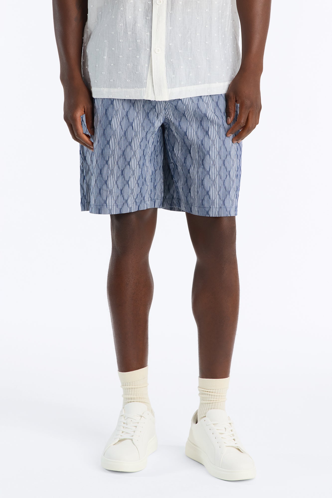 Harbor Stripe Relaxed Short - Navy/combo
