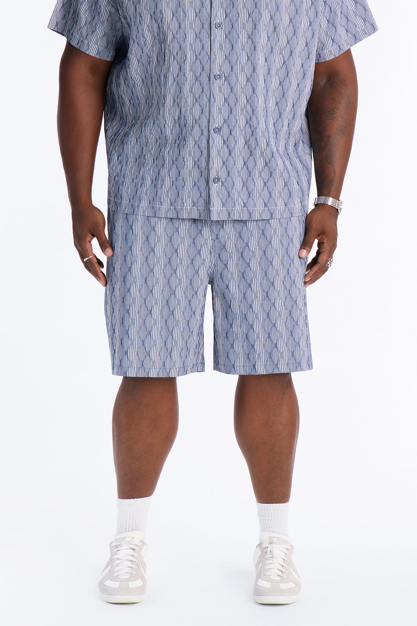 Harbor Stripe Relaxed Short - Navy/combo
