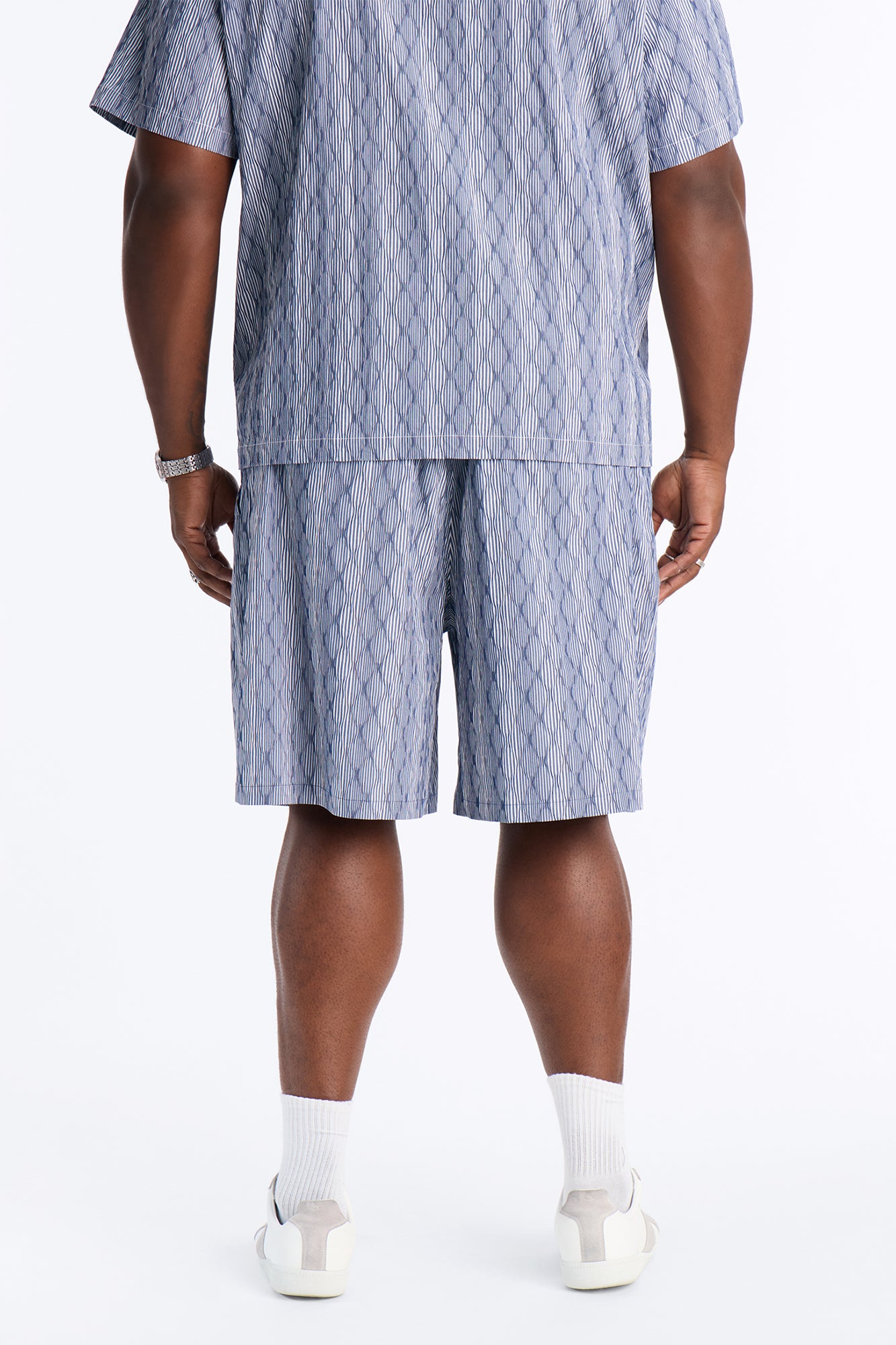 Harbor Stripe Relaxed Short - Navy/combo