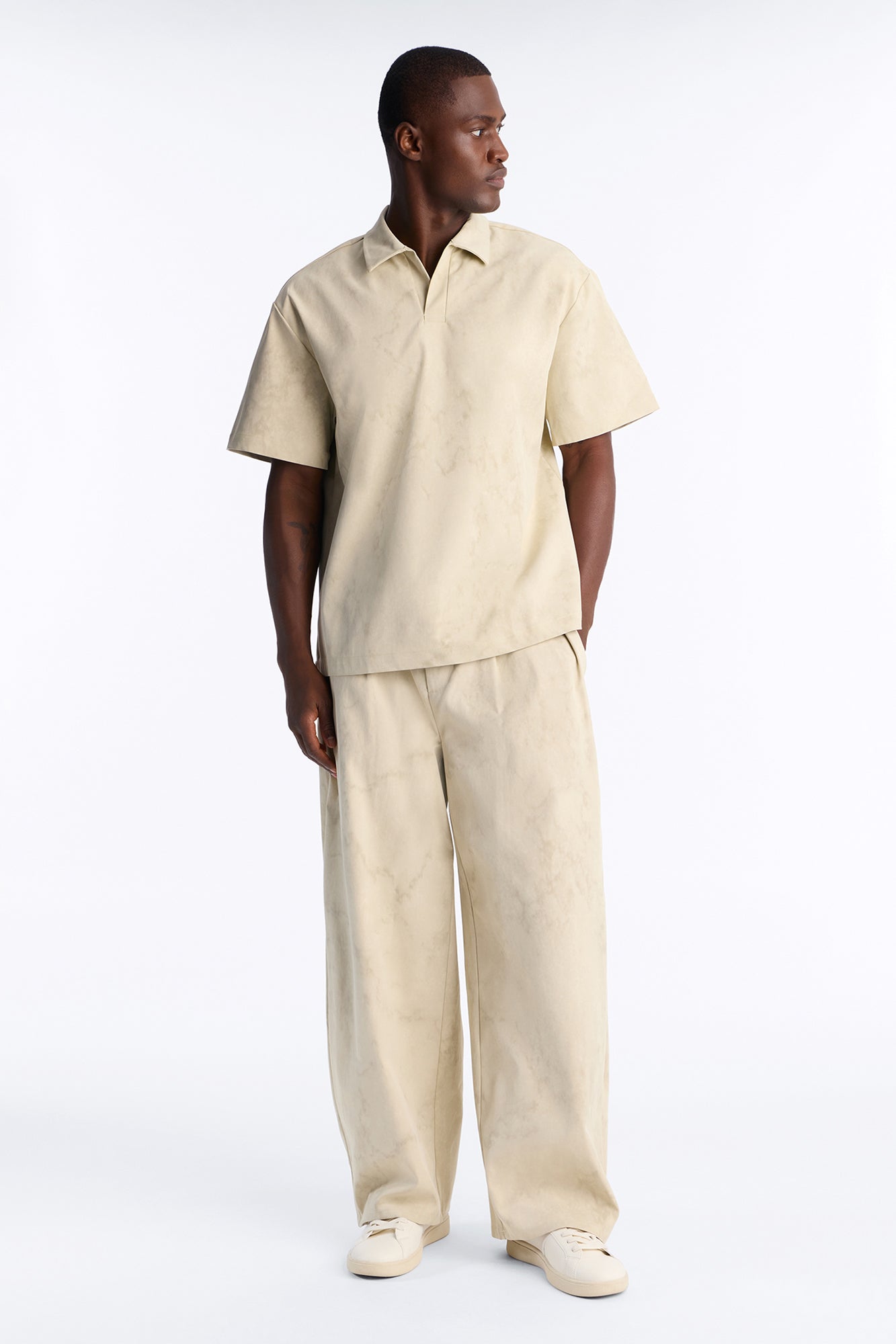 Modern Envoy Boxy Short Sleeve Polo - Tan