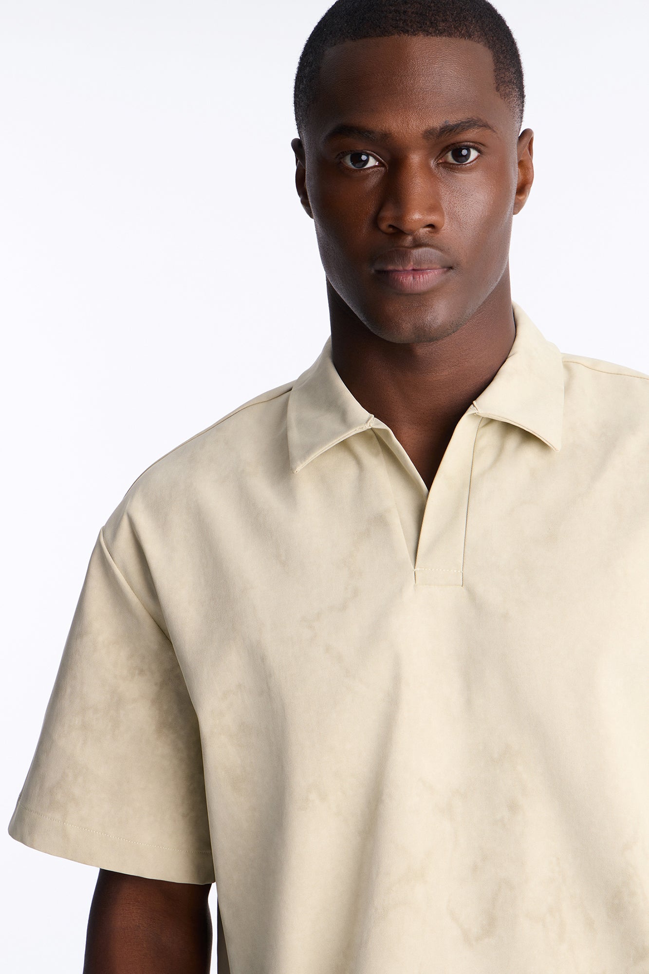 Modern Envoy Boxy Short Sleeve Polo - Tan
