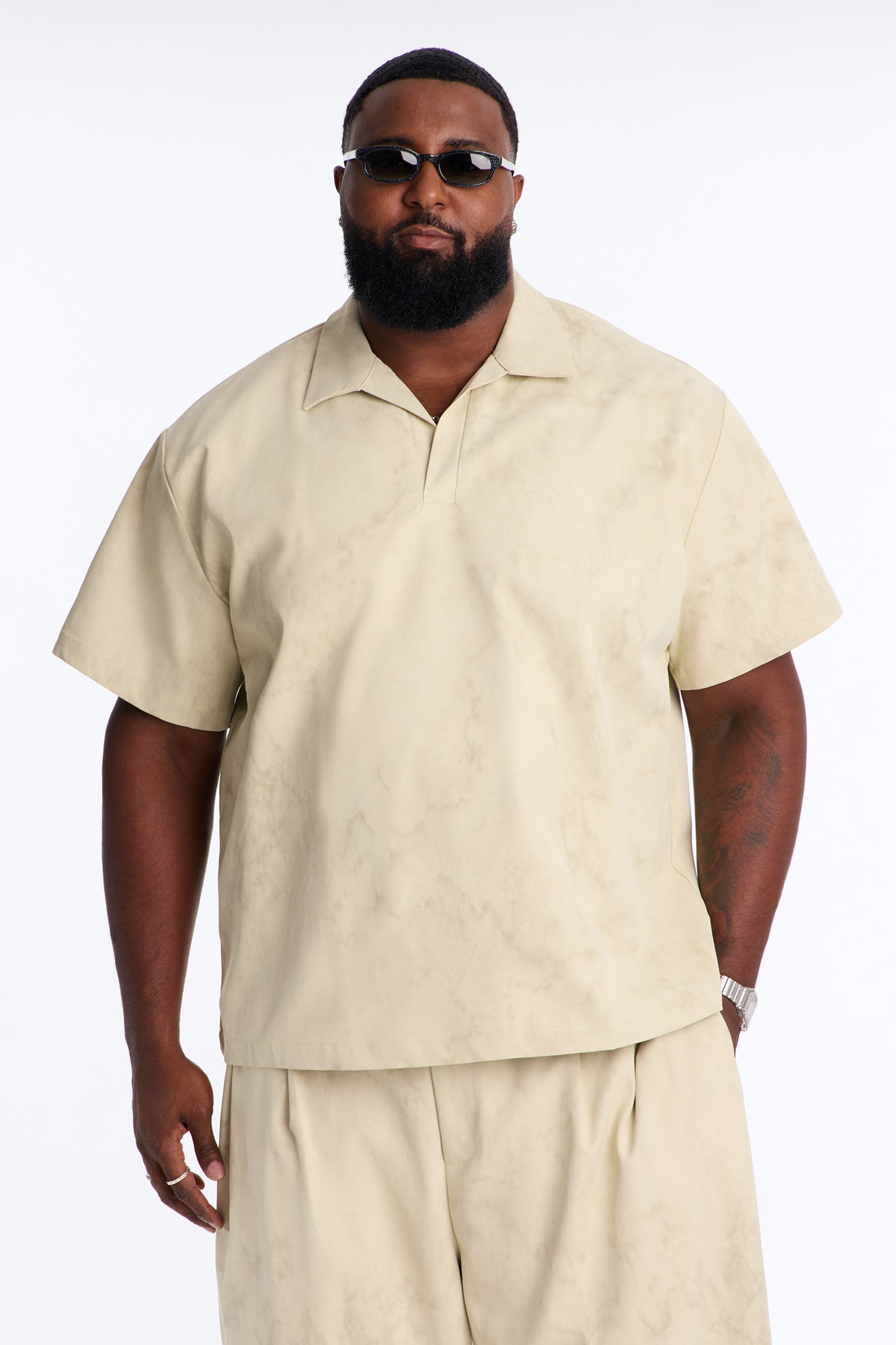 Modern Envoy Boxy Short Sleeve Polo - Tan