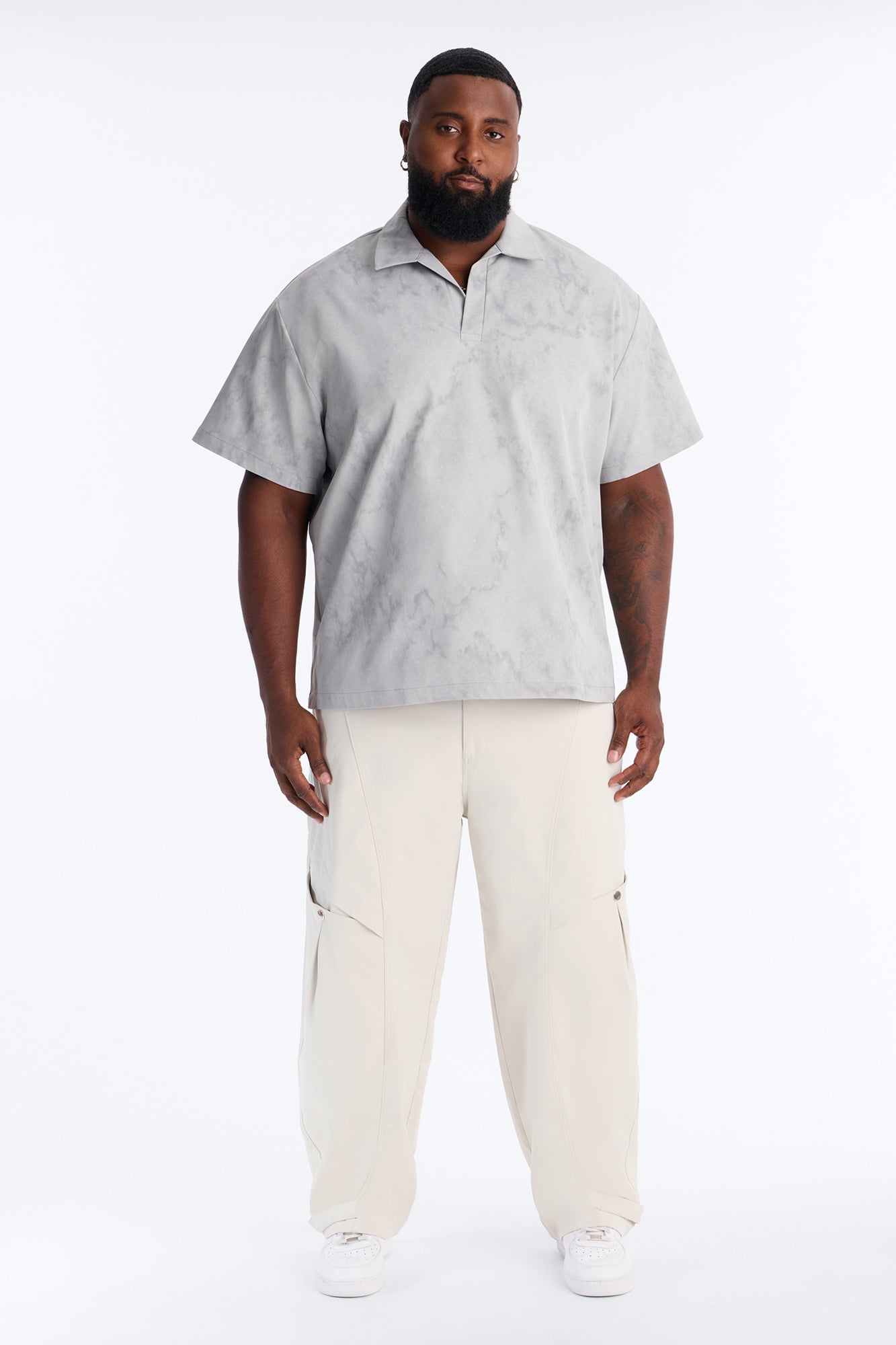 Modern Envoy Boxy Short Sleeve Polo - Washed Grey
