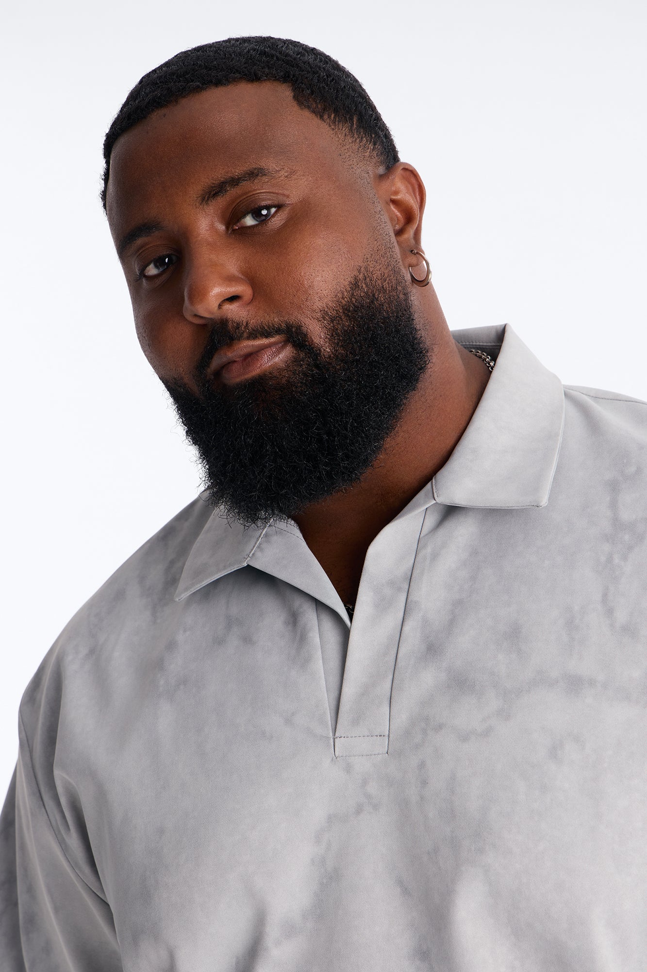 Modern Envoy Boxy Short Sleeve Polo - Washed Grey