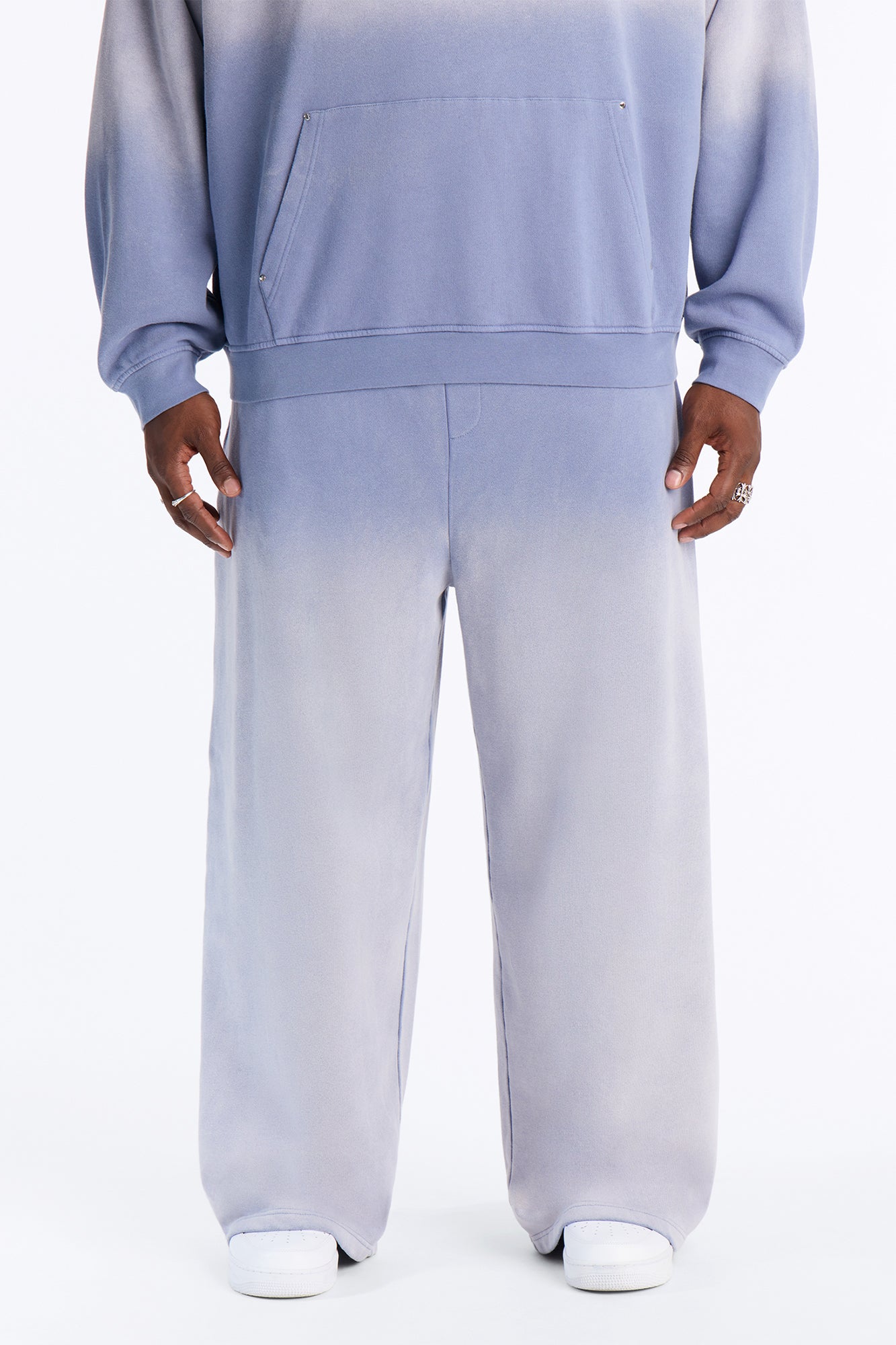 Kane Vintage Studded Baggy Sweatpant - Washed Blue