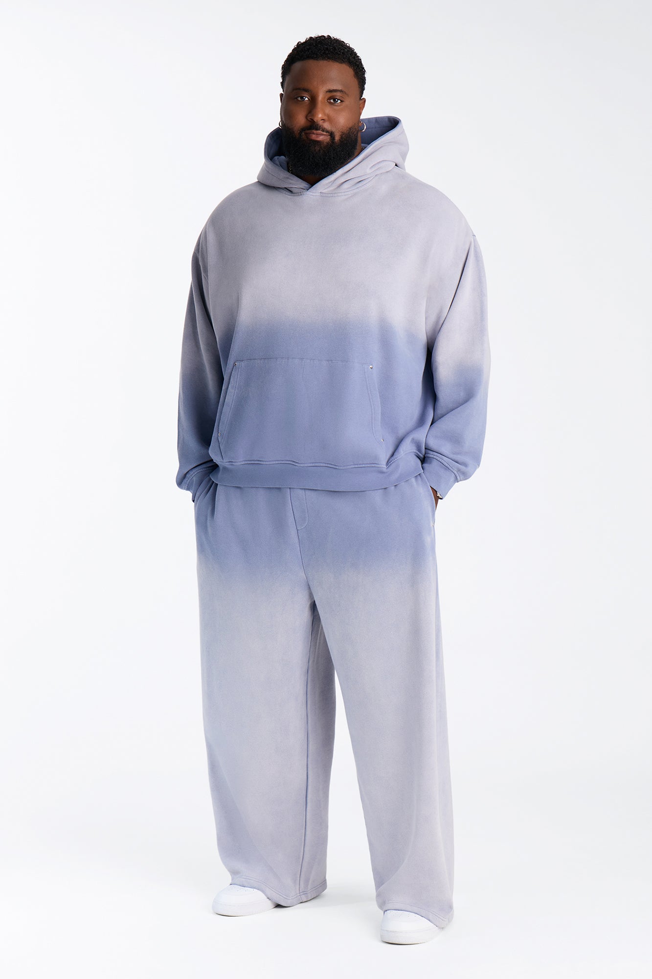 Kane Vintage Studded Baggy Sweatpant - Washed Blue