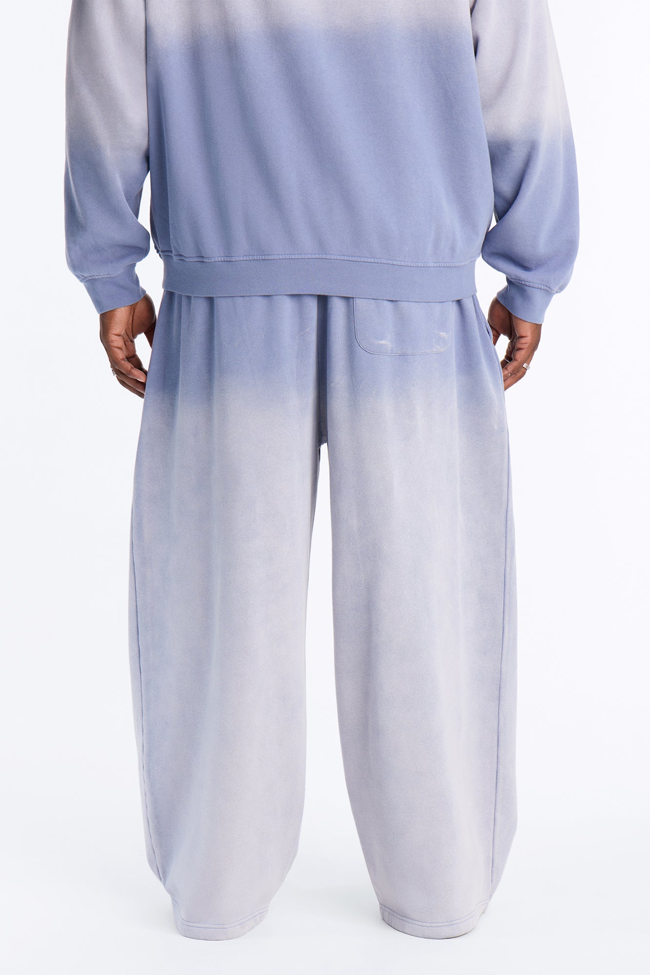 Kane Vintage Studded Baggy Sweatpant - Washed Blue