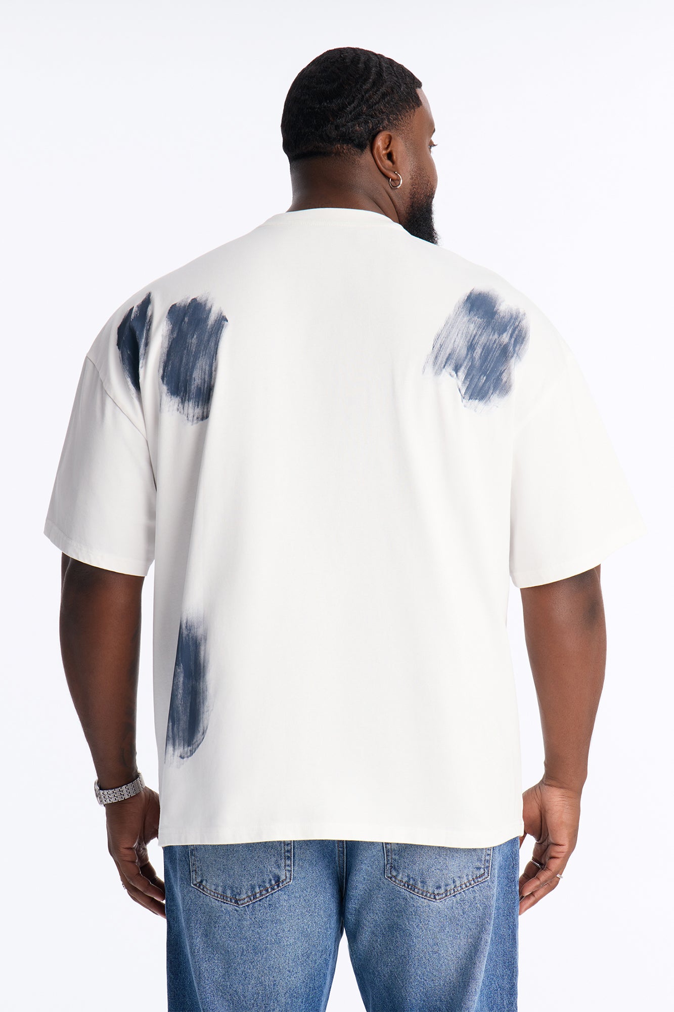 Paint Spray Crewneck Tee - White/combo