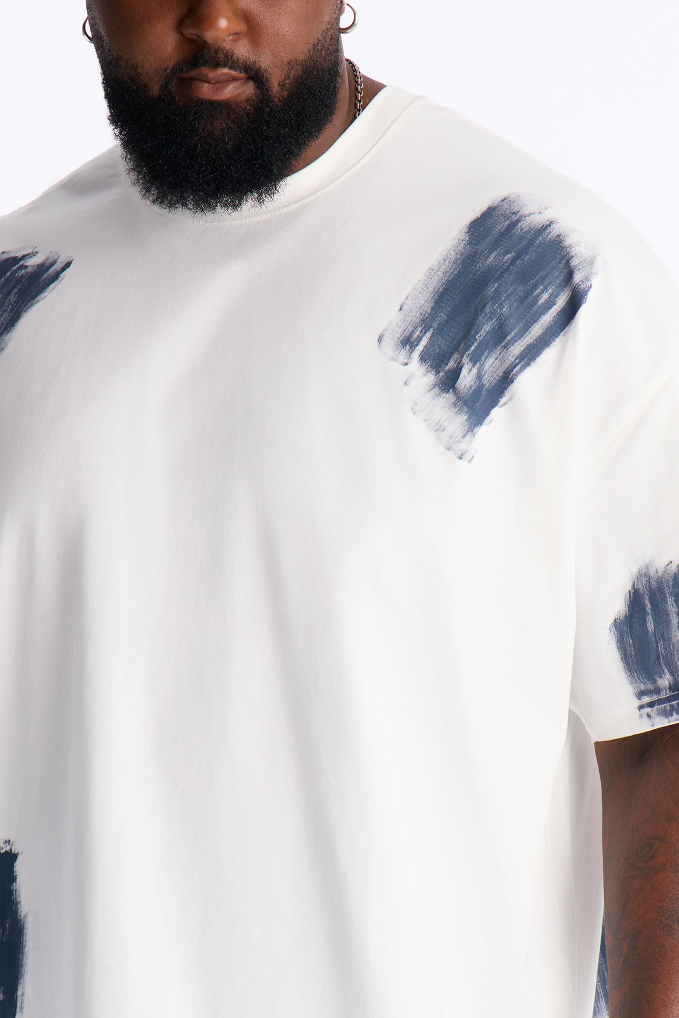 Paint Spray Crewneck Tee - White/combo