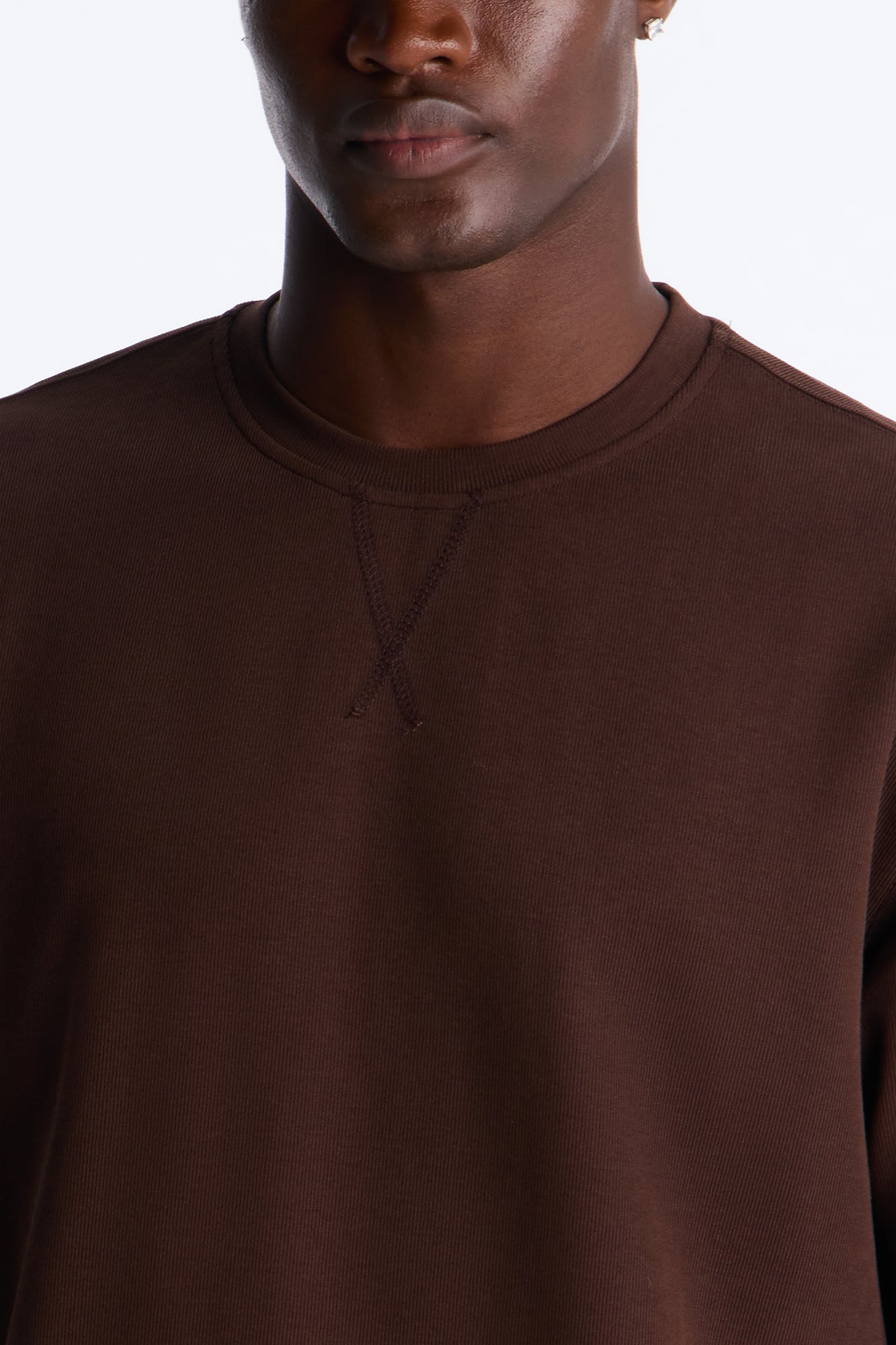 Collegiate Crewneck Tee - Brown