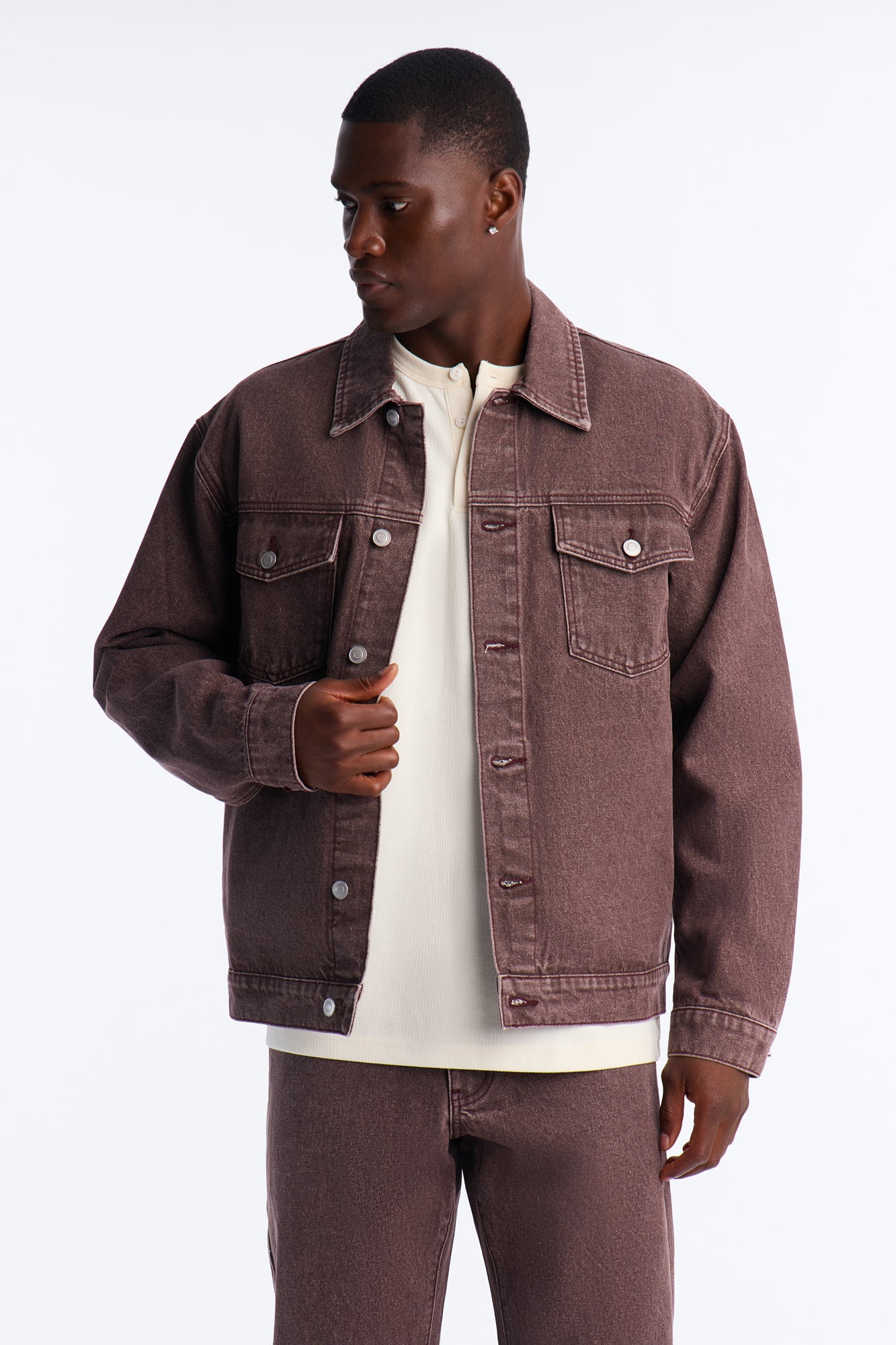 Ironwood Utility Denim Trucker Jacket - Washed Brown