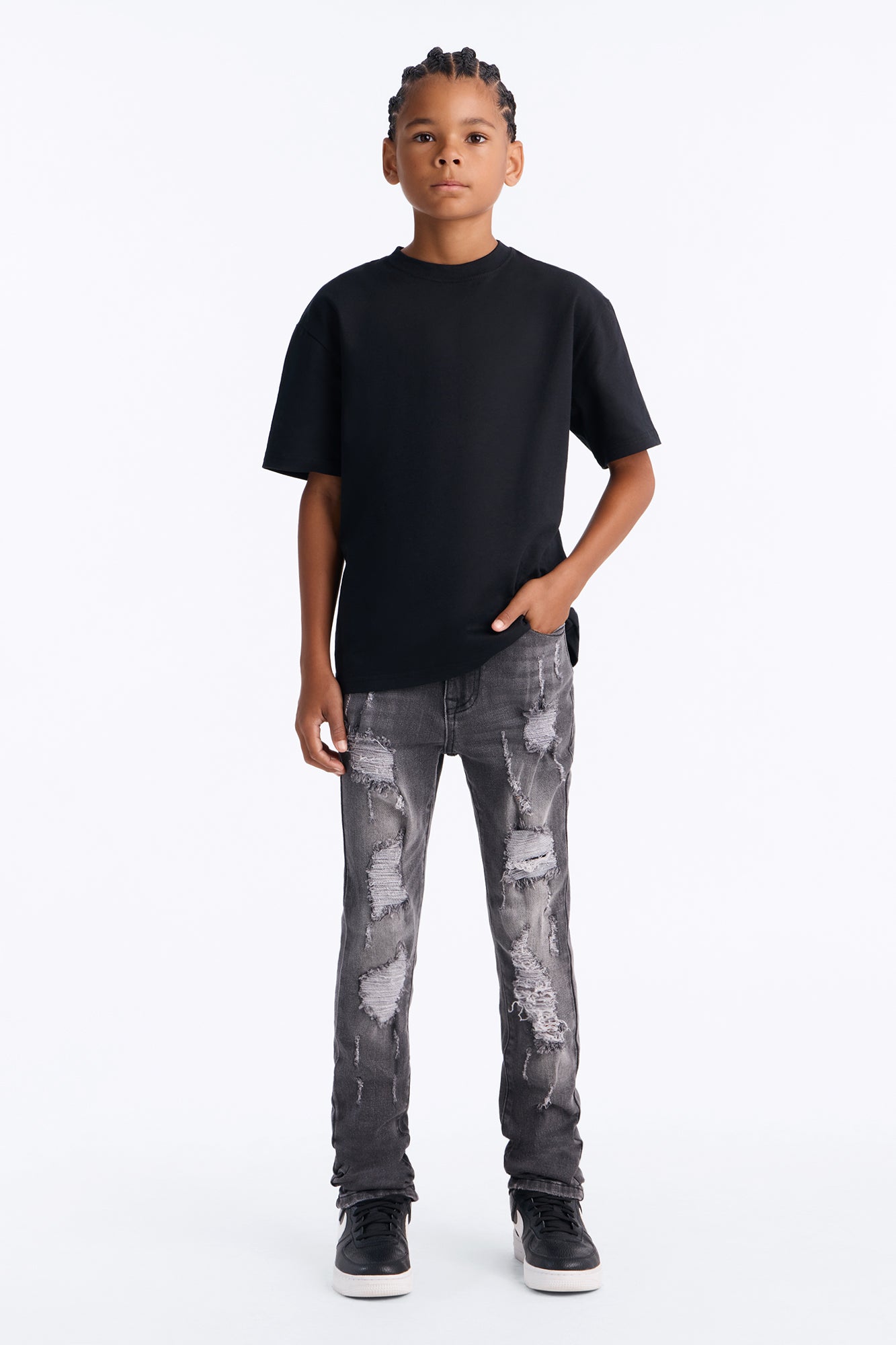 Mini Ready To Unwind Stacked Skinny Jeans - Black Wash