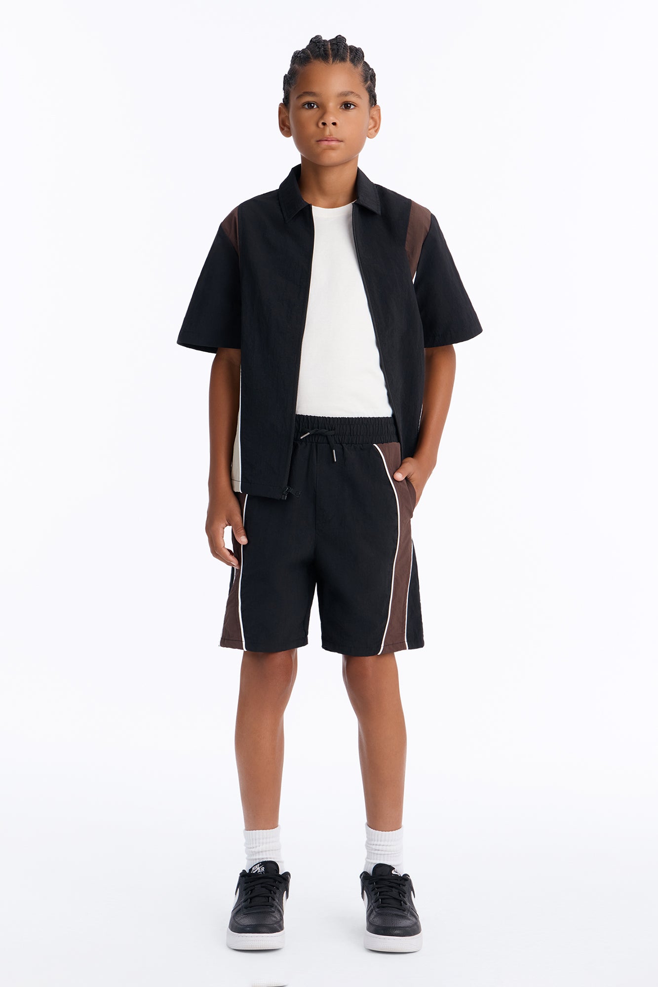 Mini Relaxed Osaka Block Short - Black/Brown