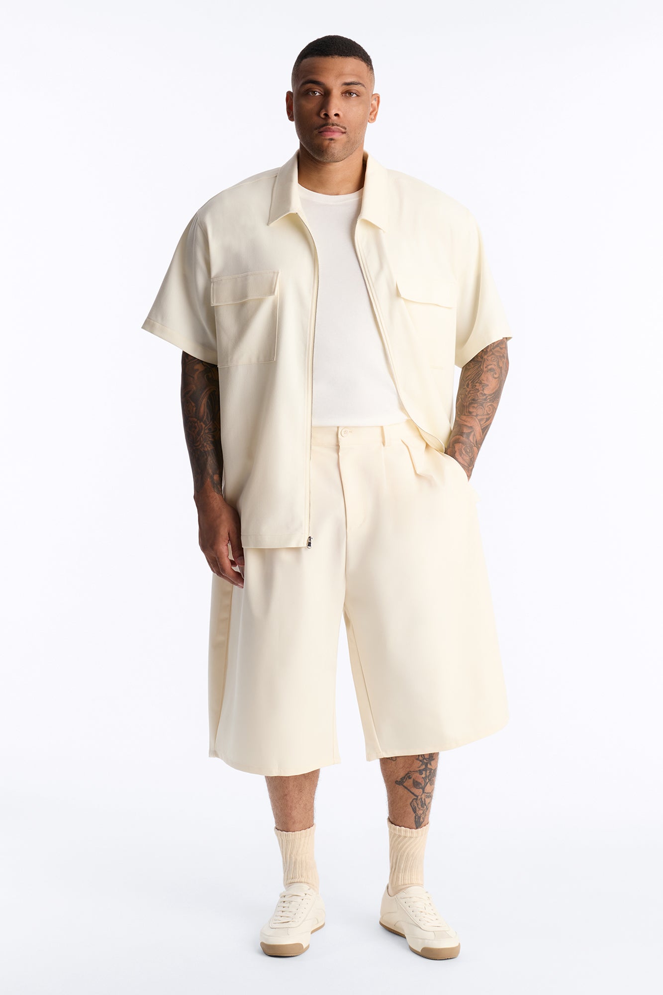 Laguna Baggy Trouser Short - Cream