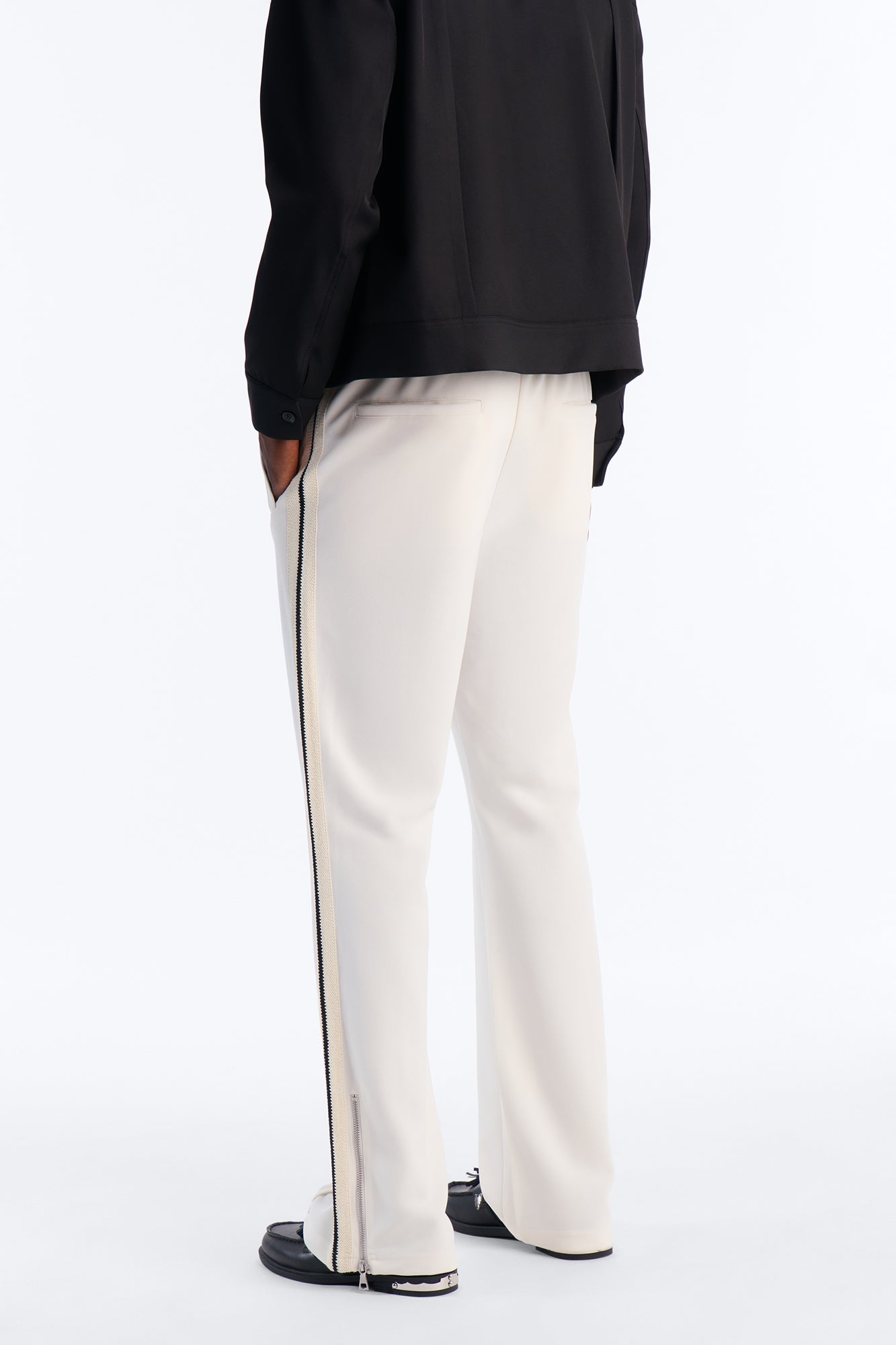 Dennis Slim Flare Track Pant - Cream