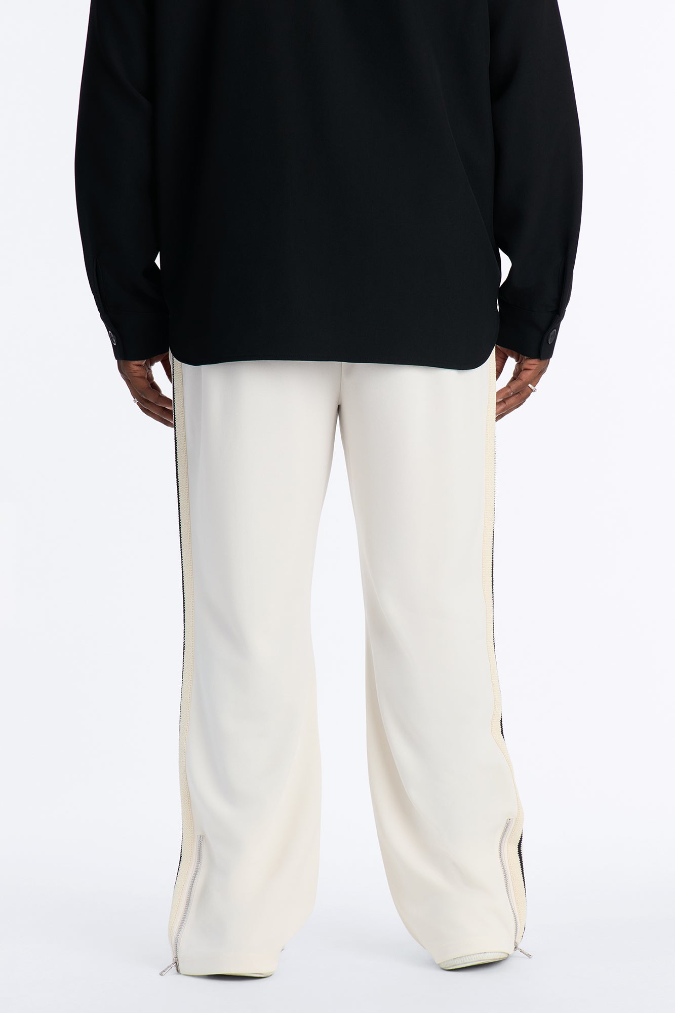 Dennis Slim Flare Track Pant - Cream