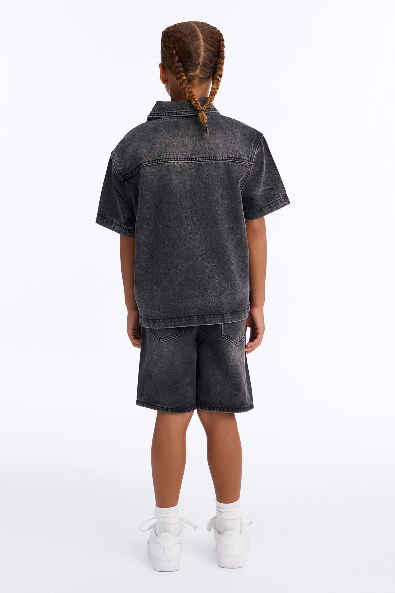 Mini Been Blessed Denim Button Up Shirt - Black