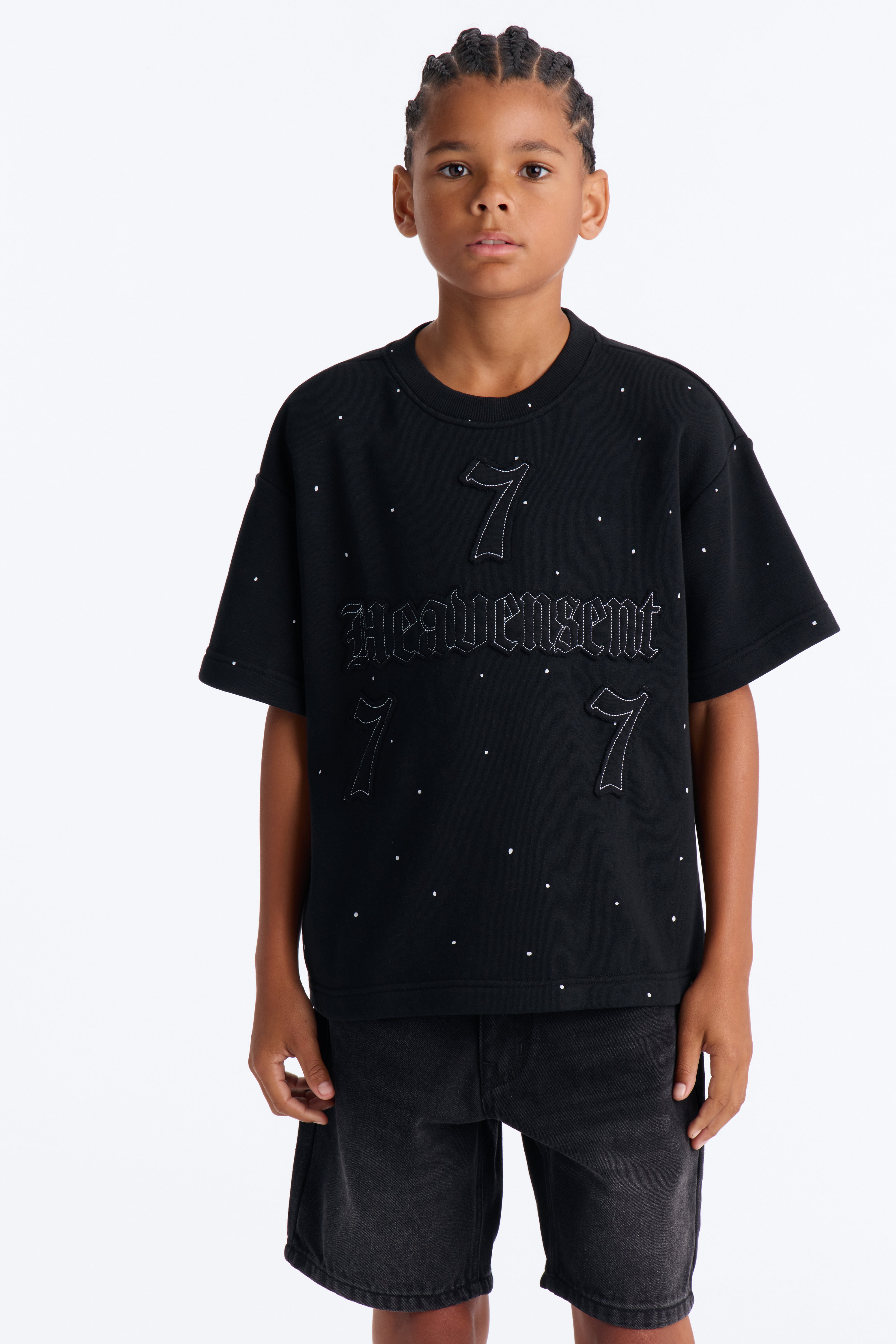 Mini Relaxed Heavensent 777 Short Sleeve Tee - Black Wash