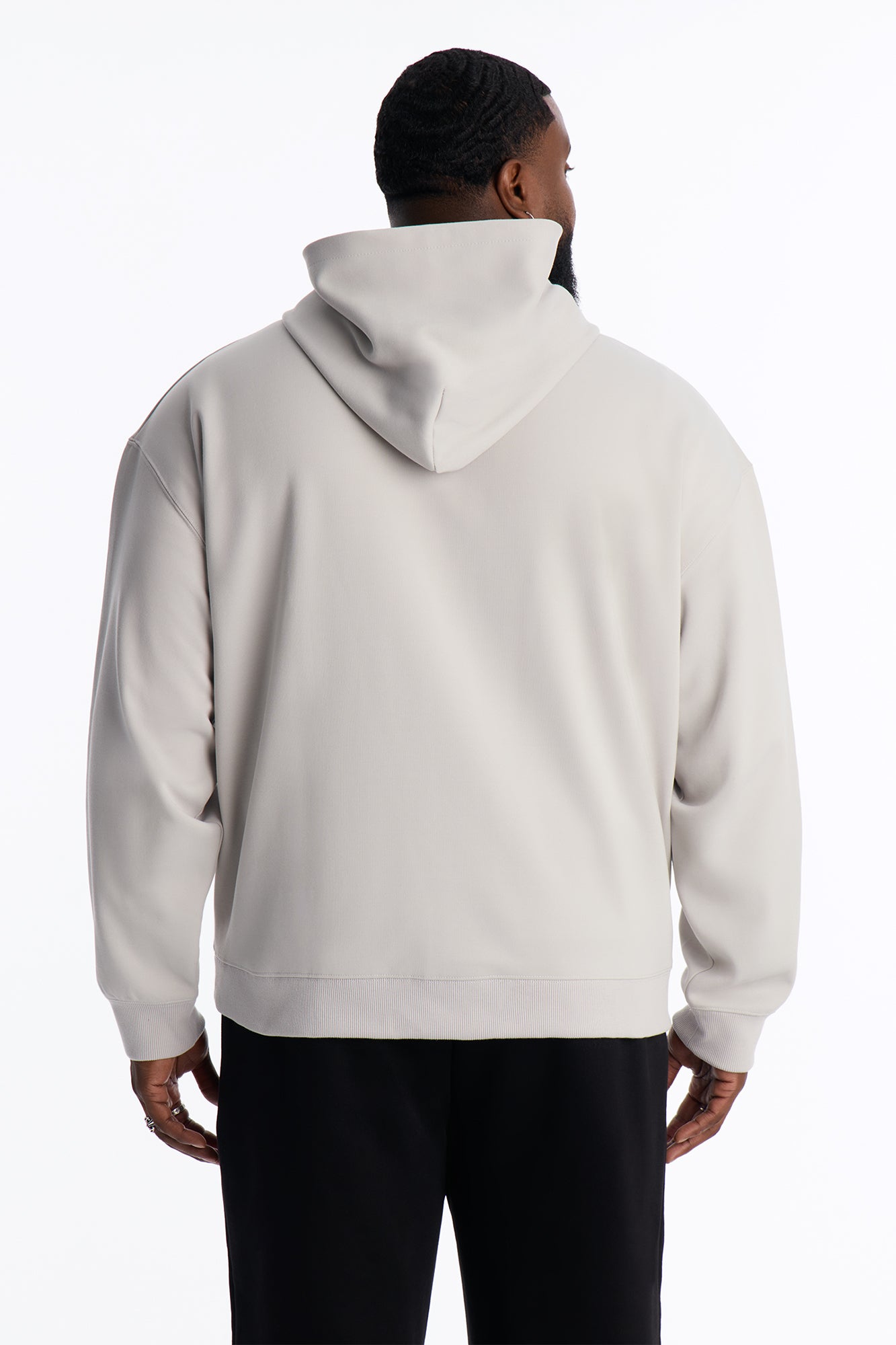 Structured Fleece Hoodie - Light Grey