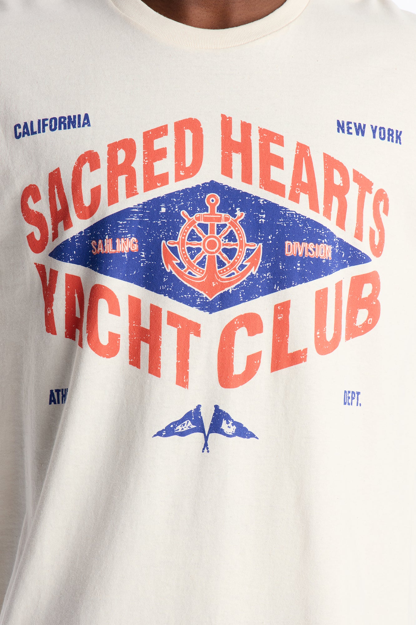 Sacred Hearts Yacht Club Oversized Short Sleeve Tee - Natural