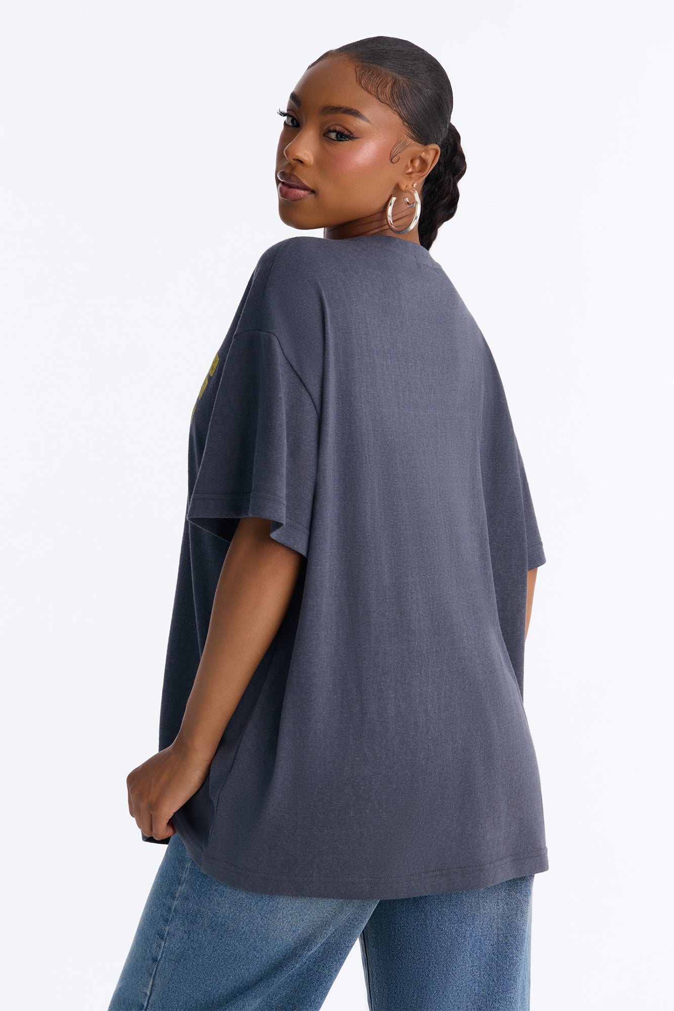 Roll The Dice Oversized Tee - Charcoal