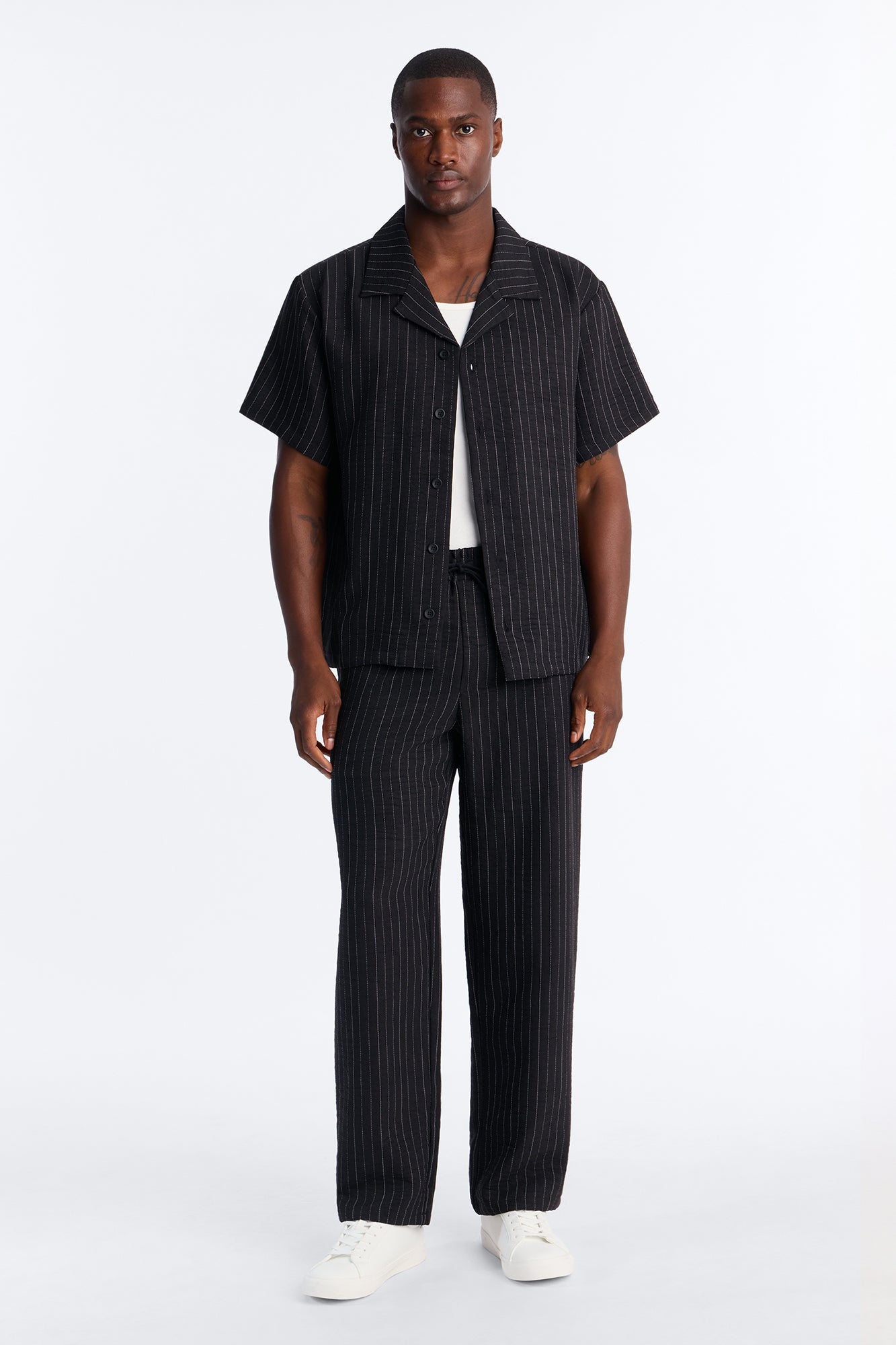 Off Stitch Relaxed Cuban Collar Shirt - Black/combo