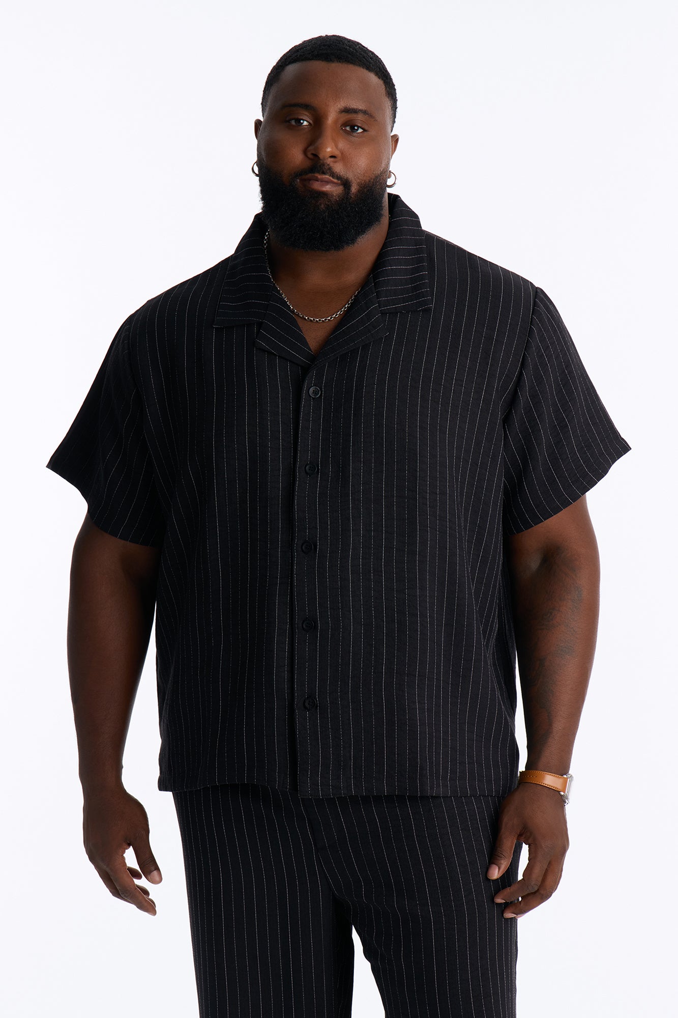 Off Stitch Relaxed Cuban Collar Shirt - Black/combo