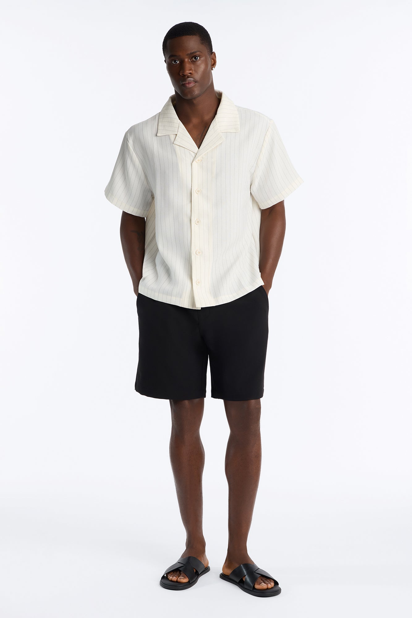 Off Stitch Relaxed Cuban Collar Shirt - Cream/combo