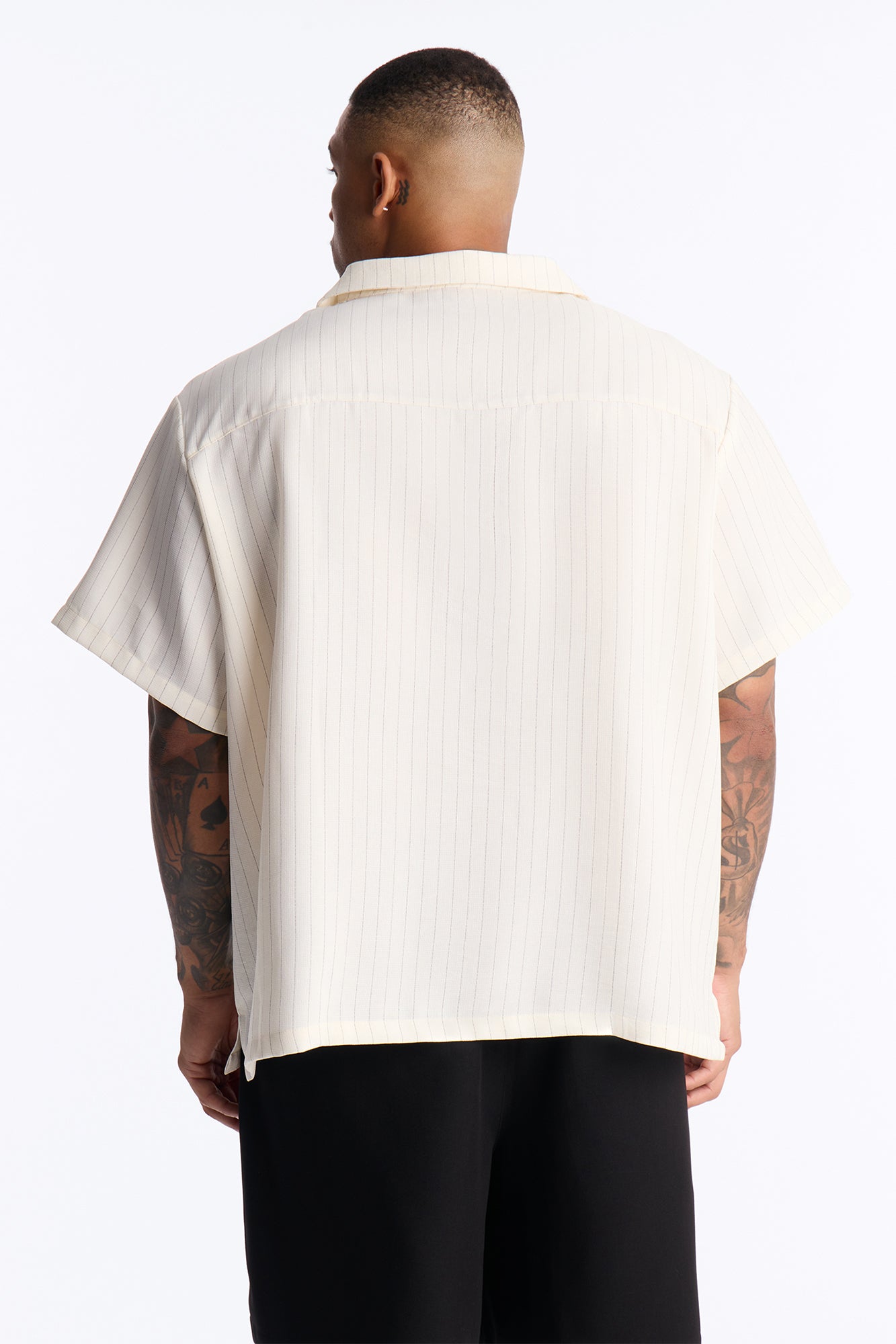Off Stitch Relaxed Cuban Collar Shirt - Cream/combo
