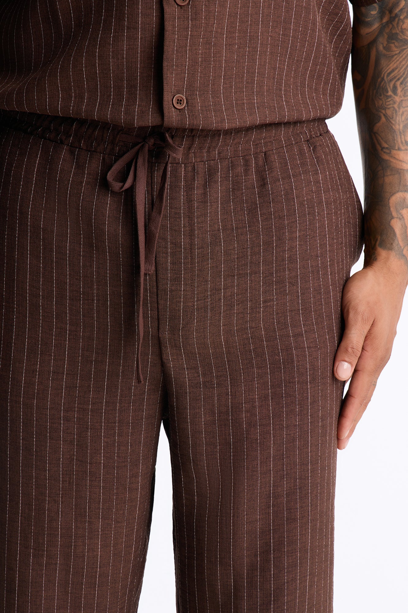 Off Stitch Relaxed Pant - Brown/combo