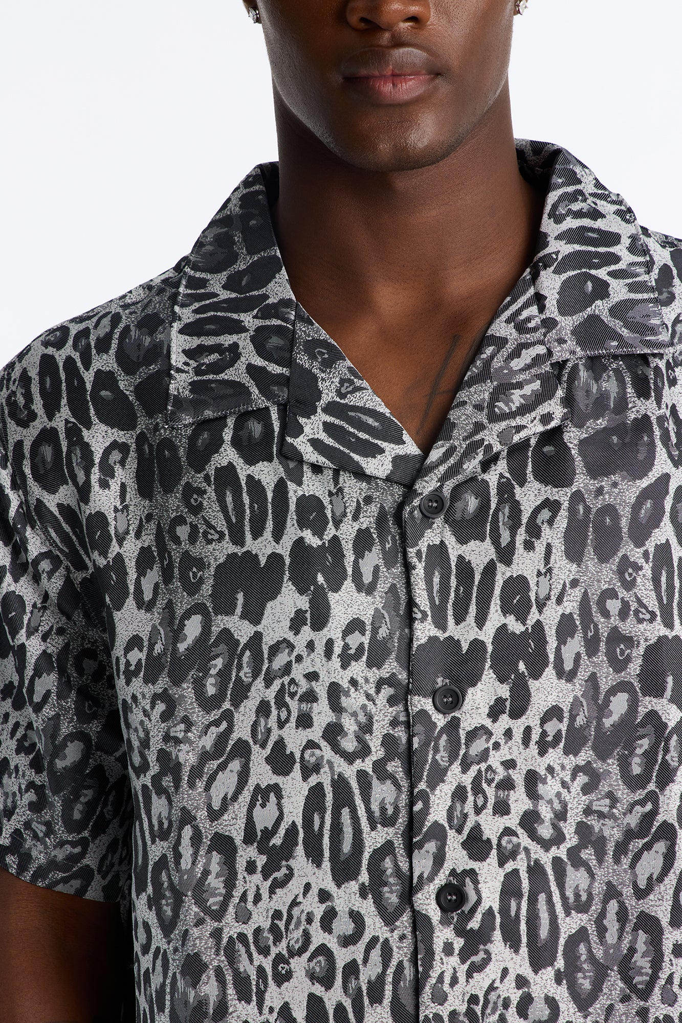 Night Prowl Relaxed Cuban Collar Shirt - Grey/combo