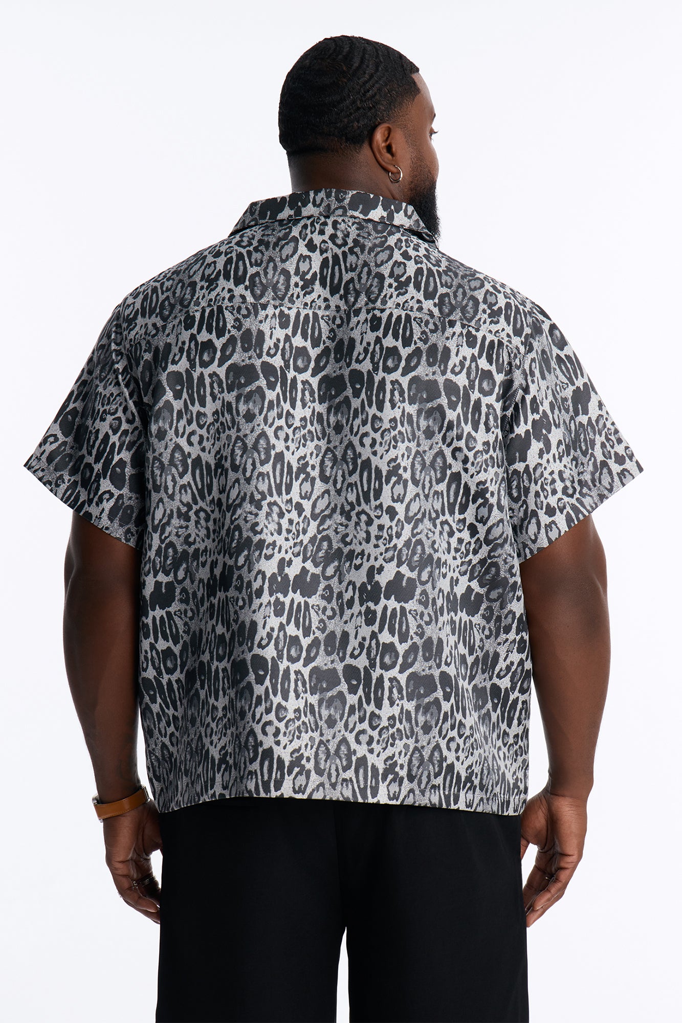 Night Prowl Relaxed Cuban Collar Shirt - Grey/combo