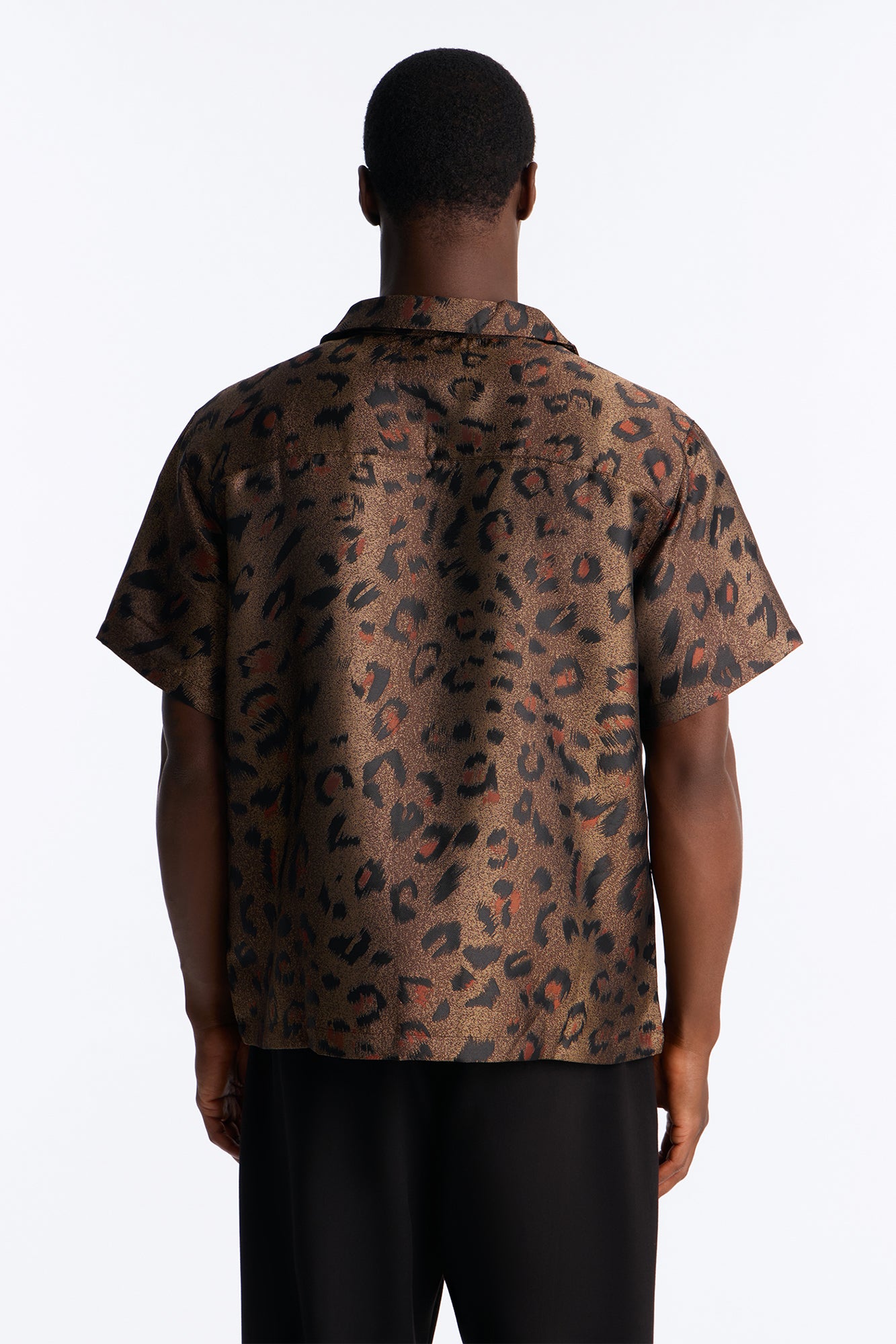Dune Leopard Cuban Collar Button Up Shirt - Brown/combo