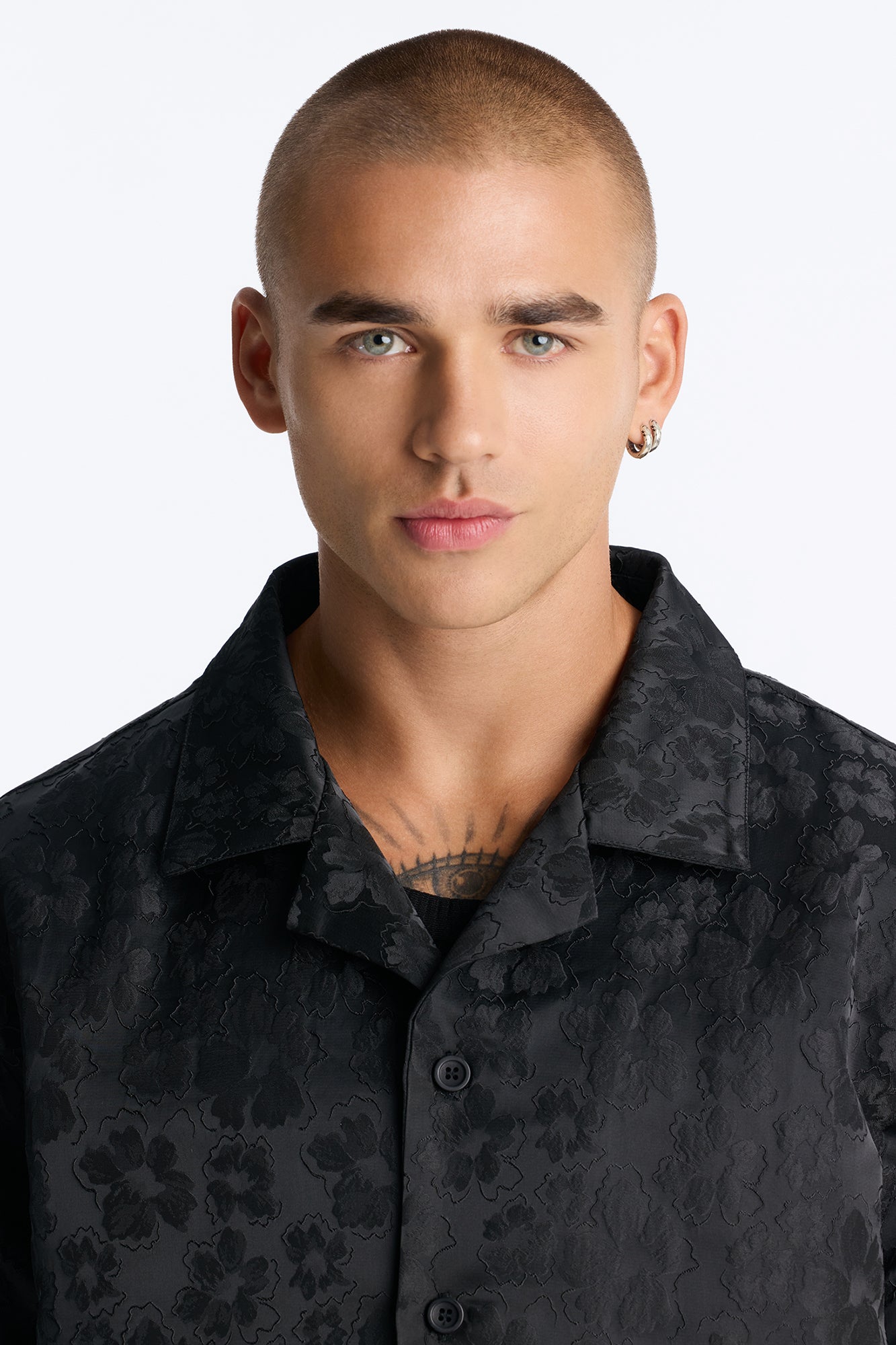 Lotto Floral Relaxed Cuban Collar Shirt - Black