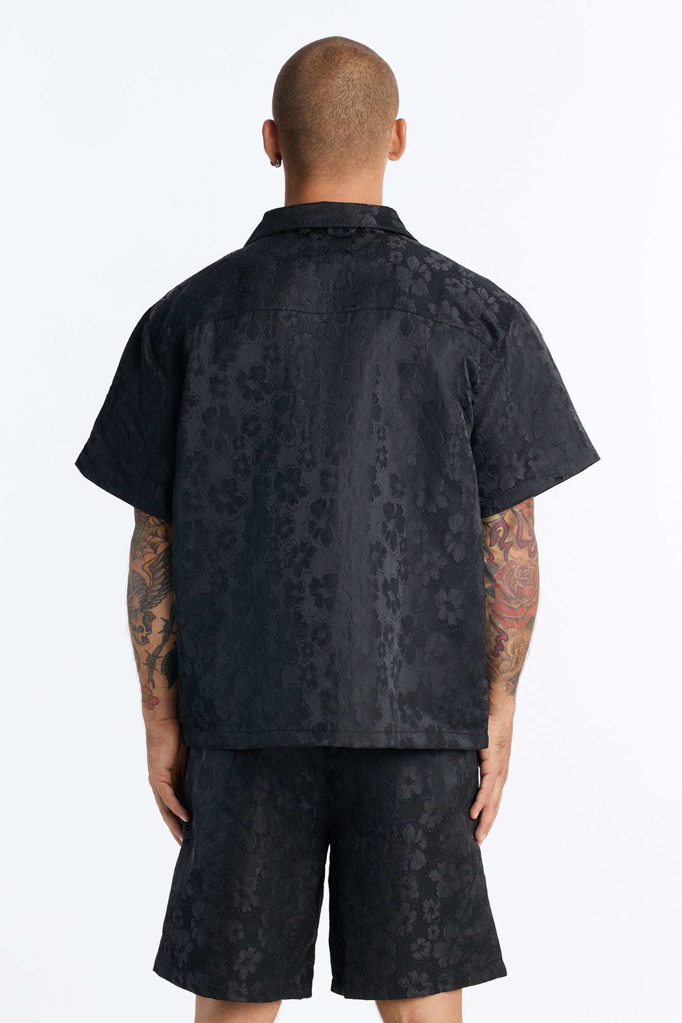 Lotto Floral Relaxed Cuban Collar Shirt - Black