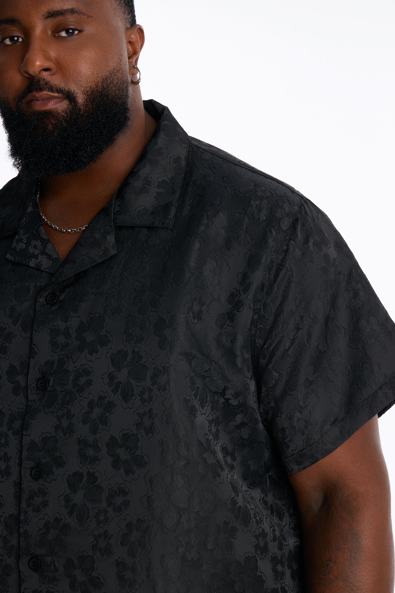 Lotto Floral Relaxed Cuban Collar Shirt - Black