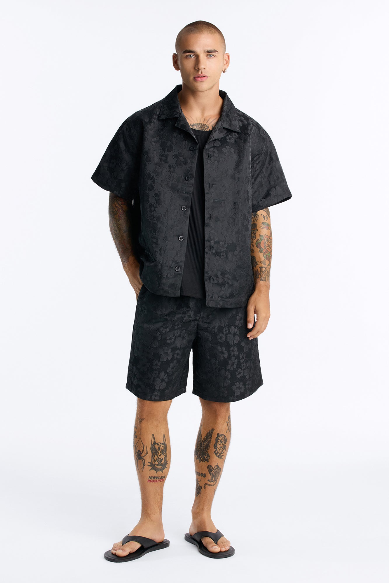 Lotto Floral Relaxed Short - Black