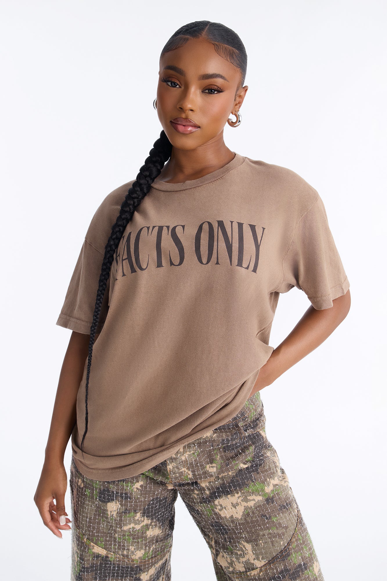 Speaking Facts Only Washed Tee - Taupe