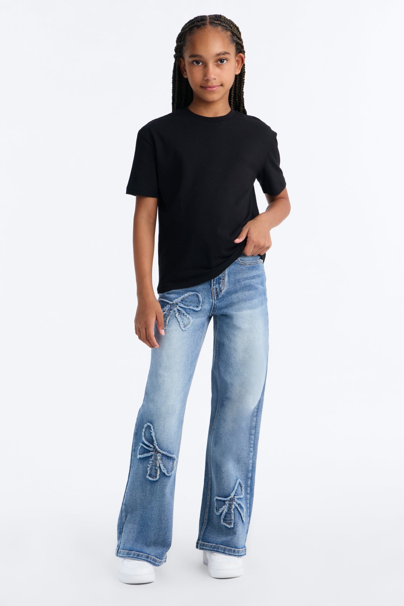 Mini Bows For Days Wide Leg Jeans - Medium Wash