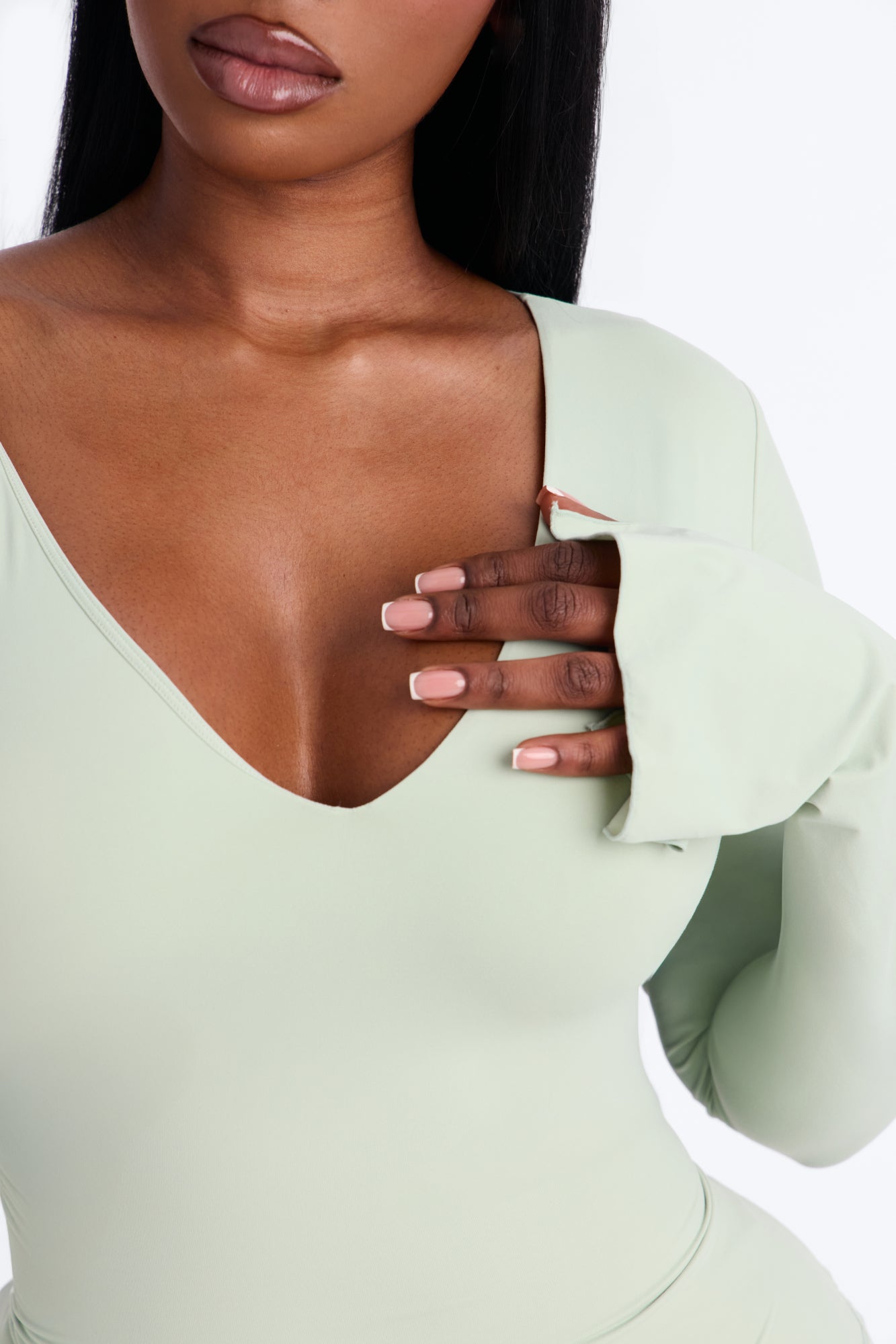 Second Skin Deep U Neck Long Sleeve Top - Mint