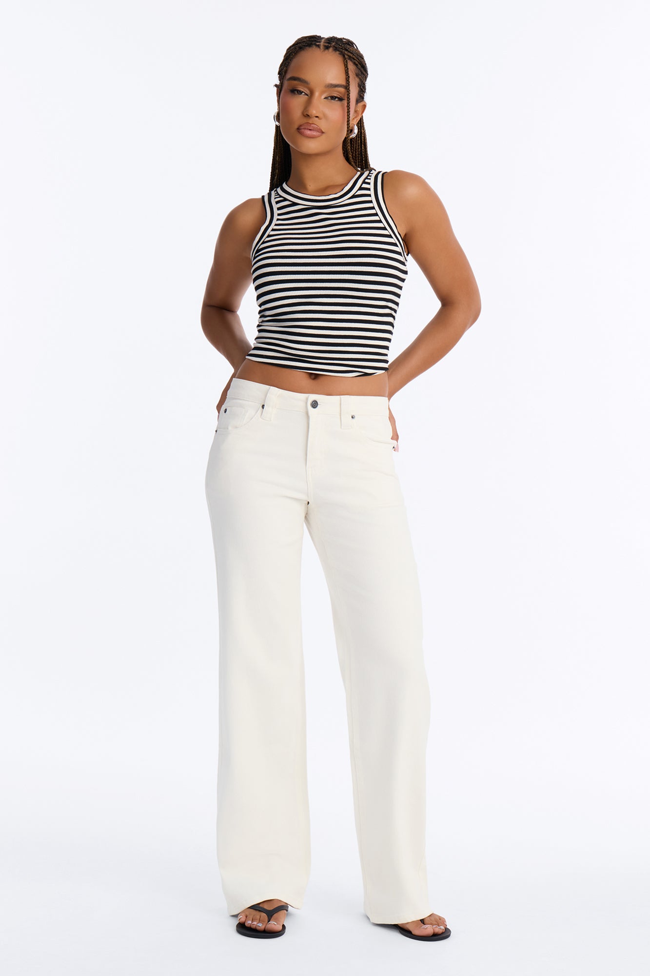 In His League Everyday Wide Leg Jeans - White