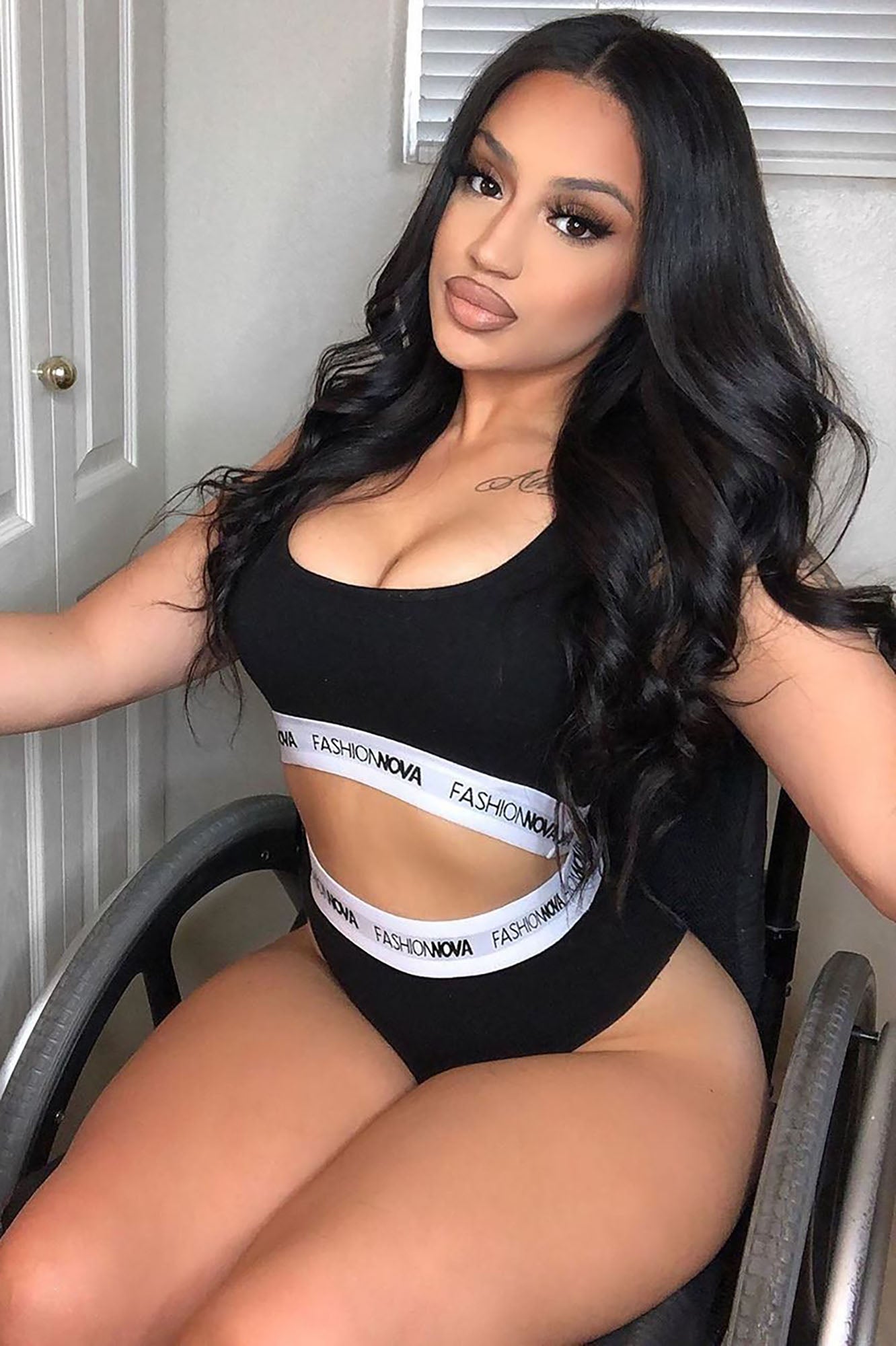 Fashion Nova Bralette And Panty Set - Black/White