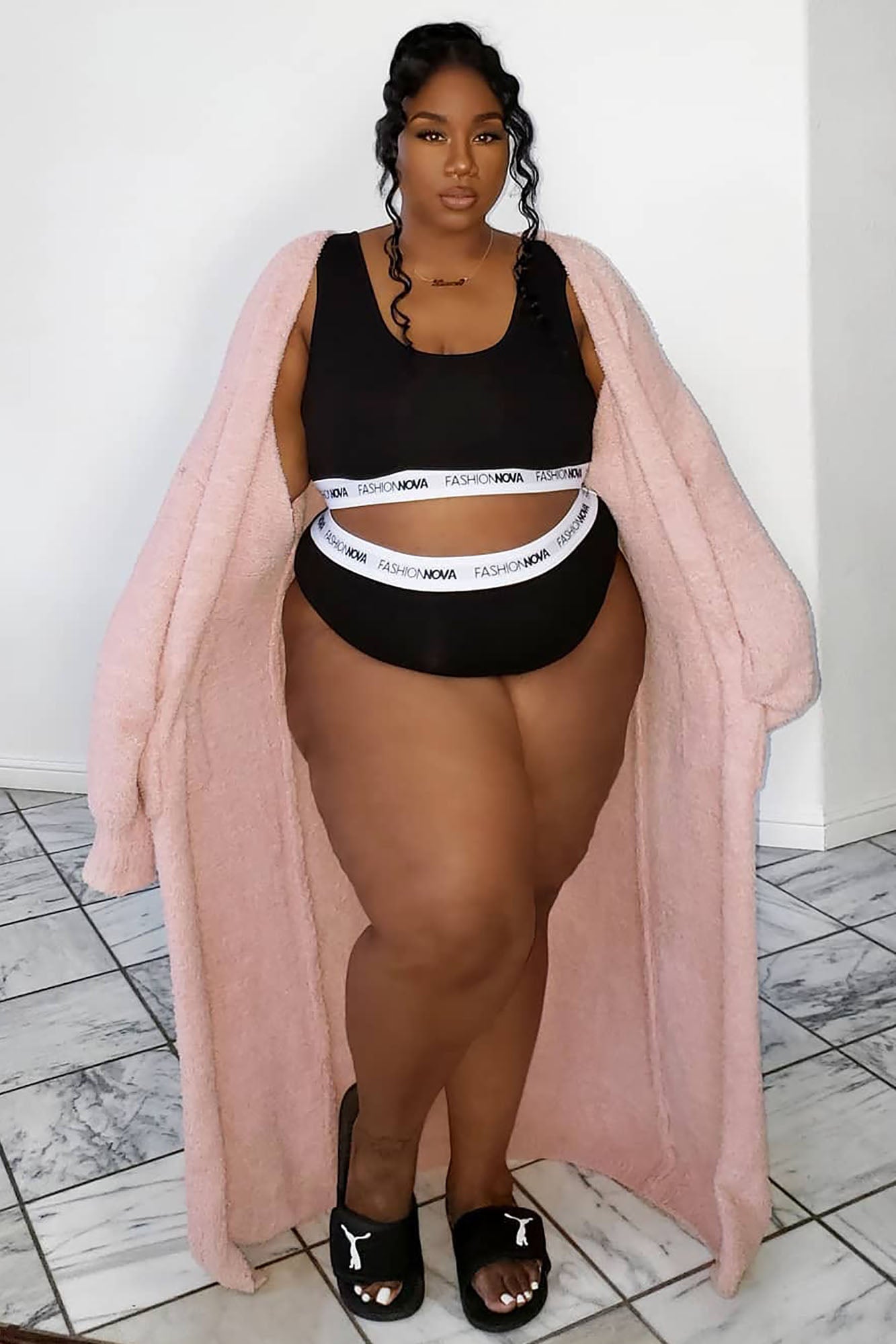 Fashion Nova Bralette And Panty Set - Black/White