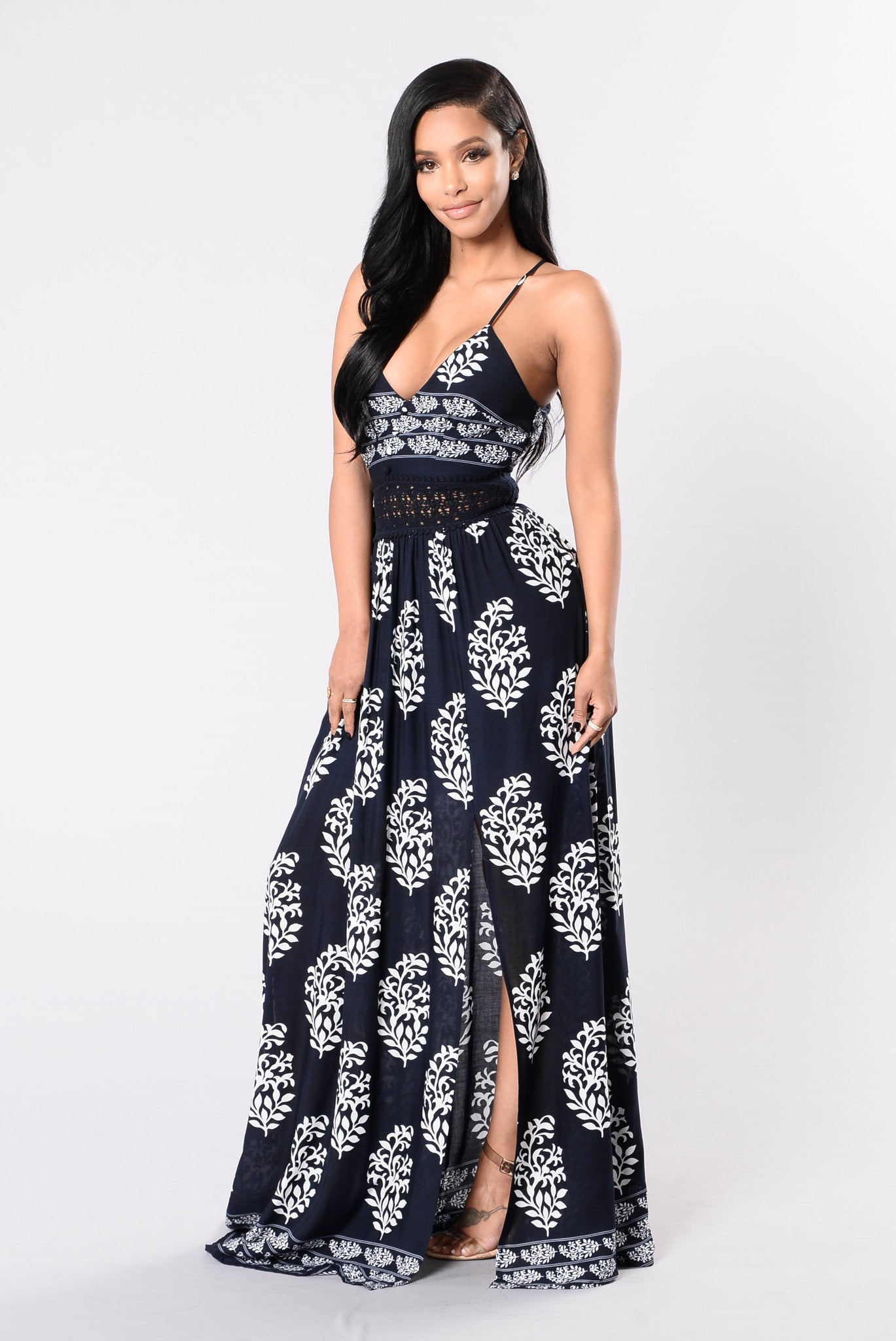 Holy Slit Dress - Navy