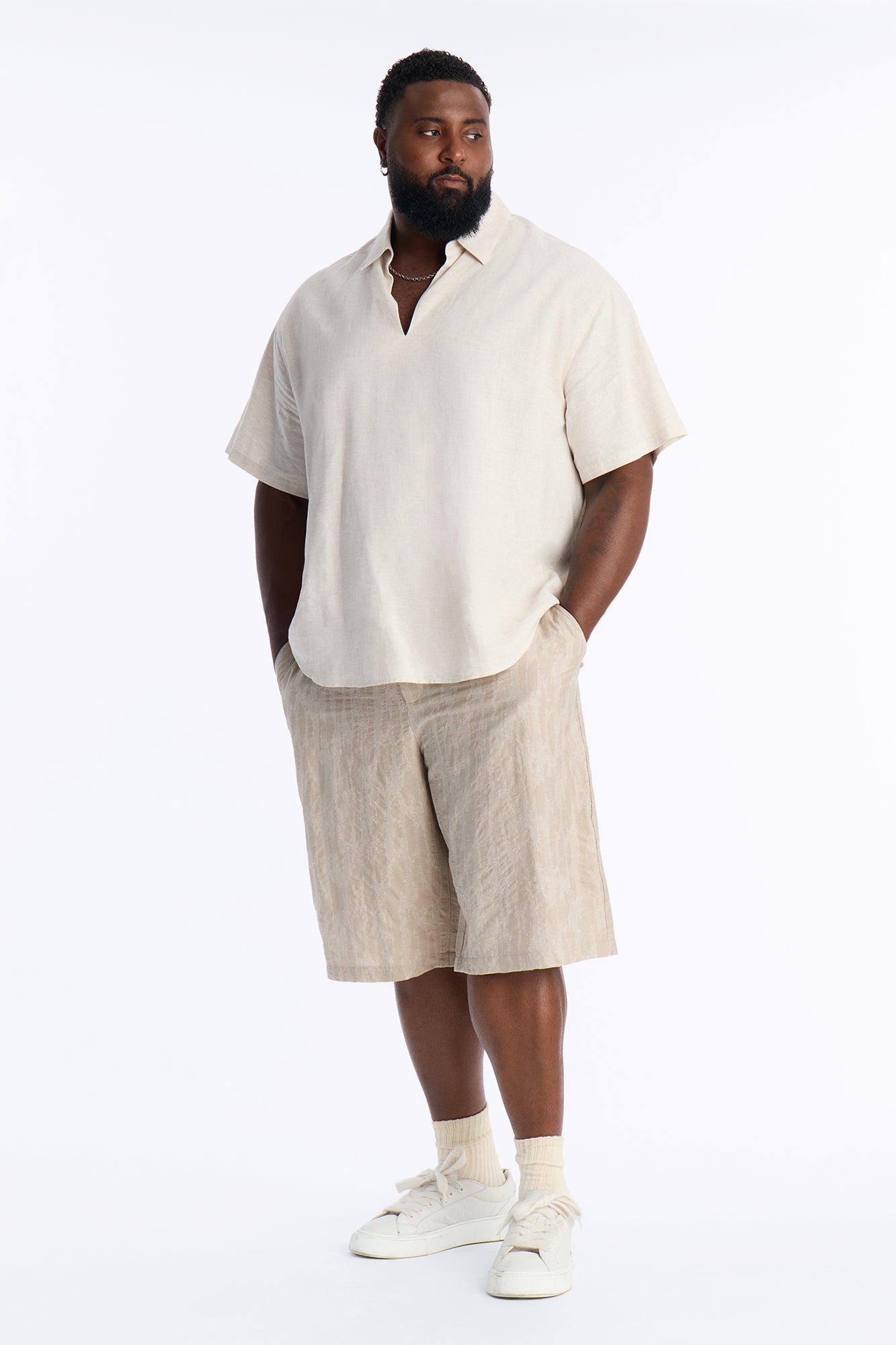 Savanna Textured Relaxed Short - Oatmeal