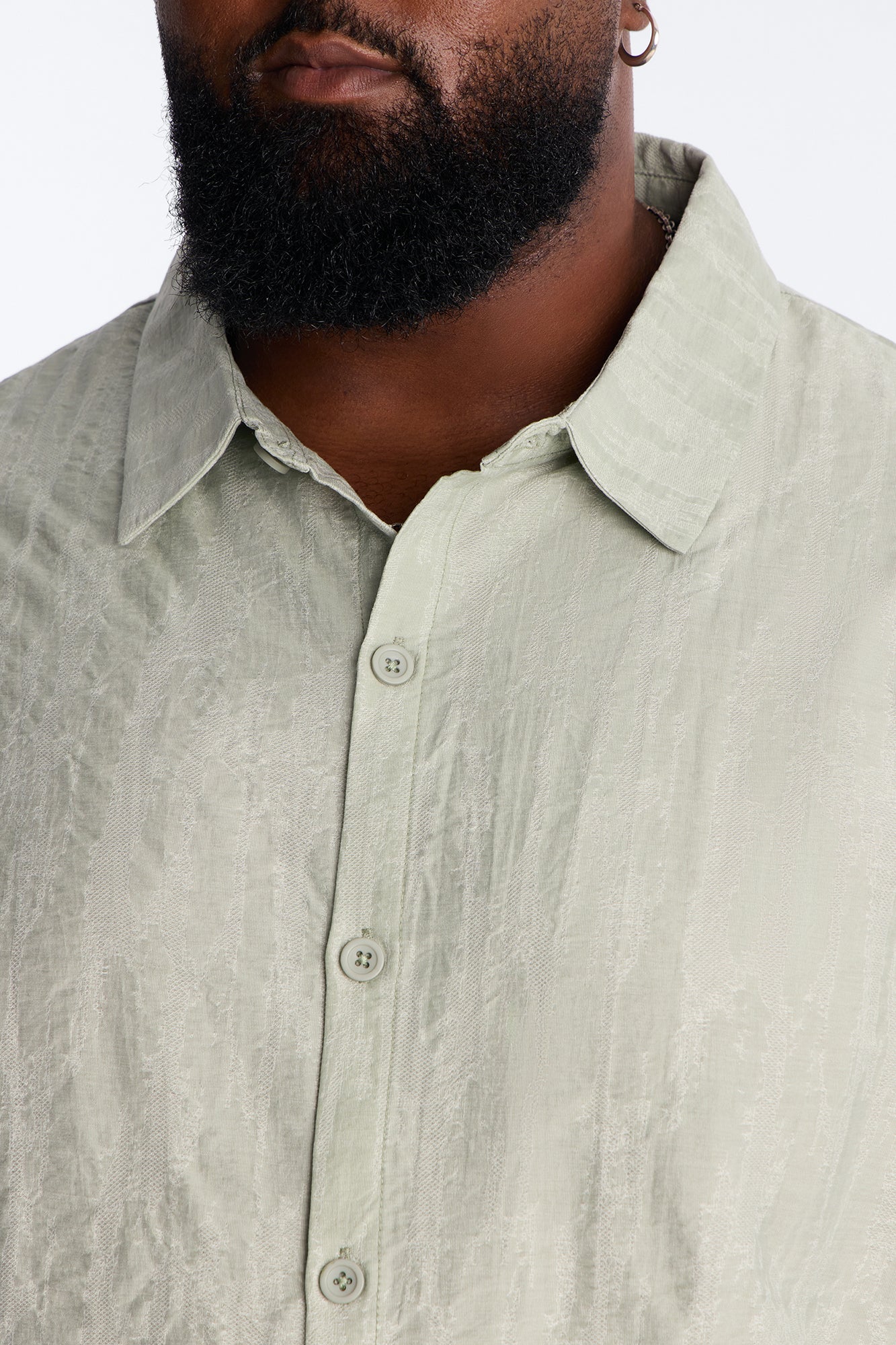 Savanna Textured Button Up Shirt - Sage