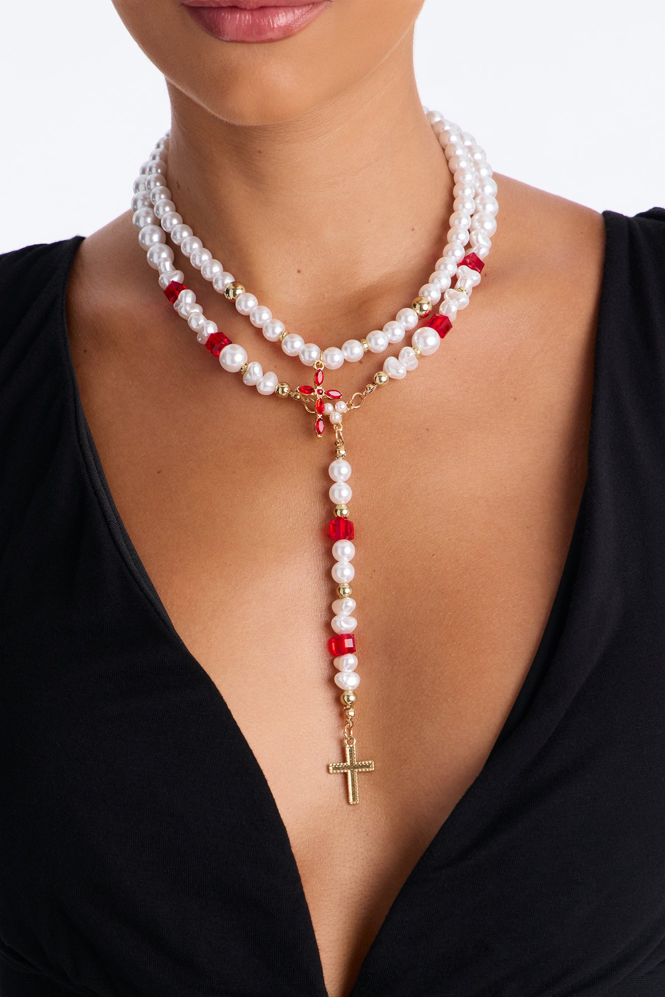 No One Like You Layered Necklace - White/combo